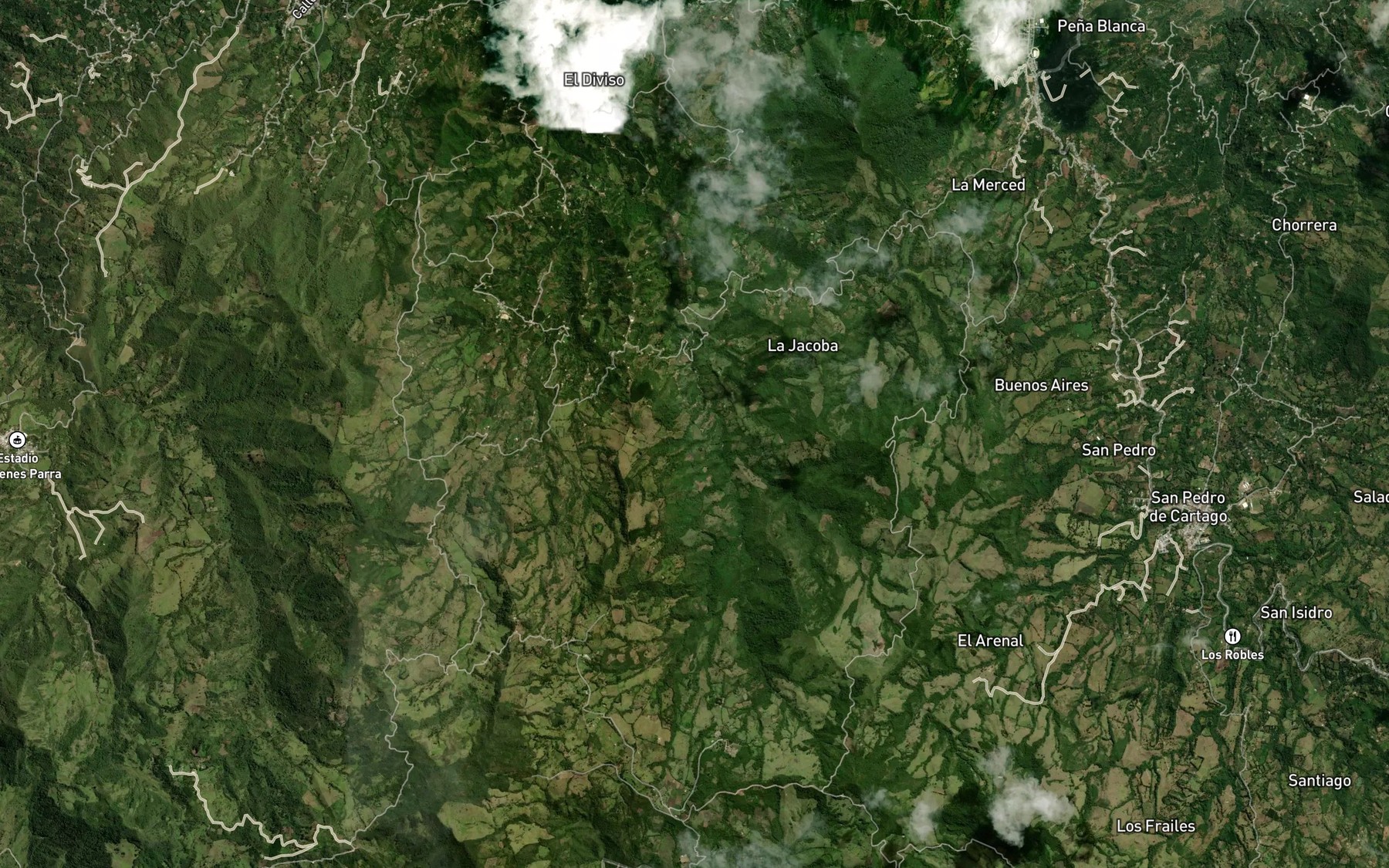 Satellite map of the Quebrada Chiquilla