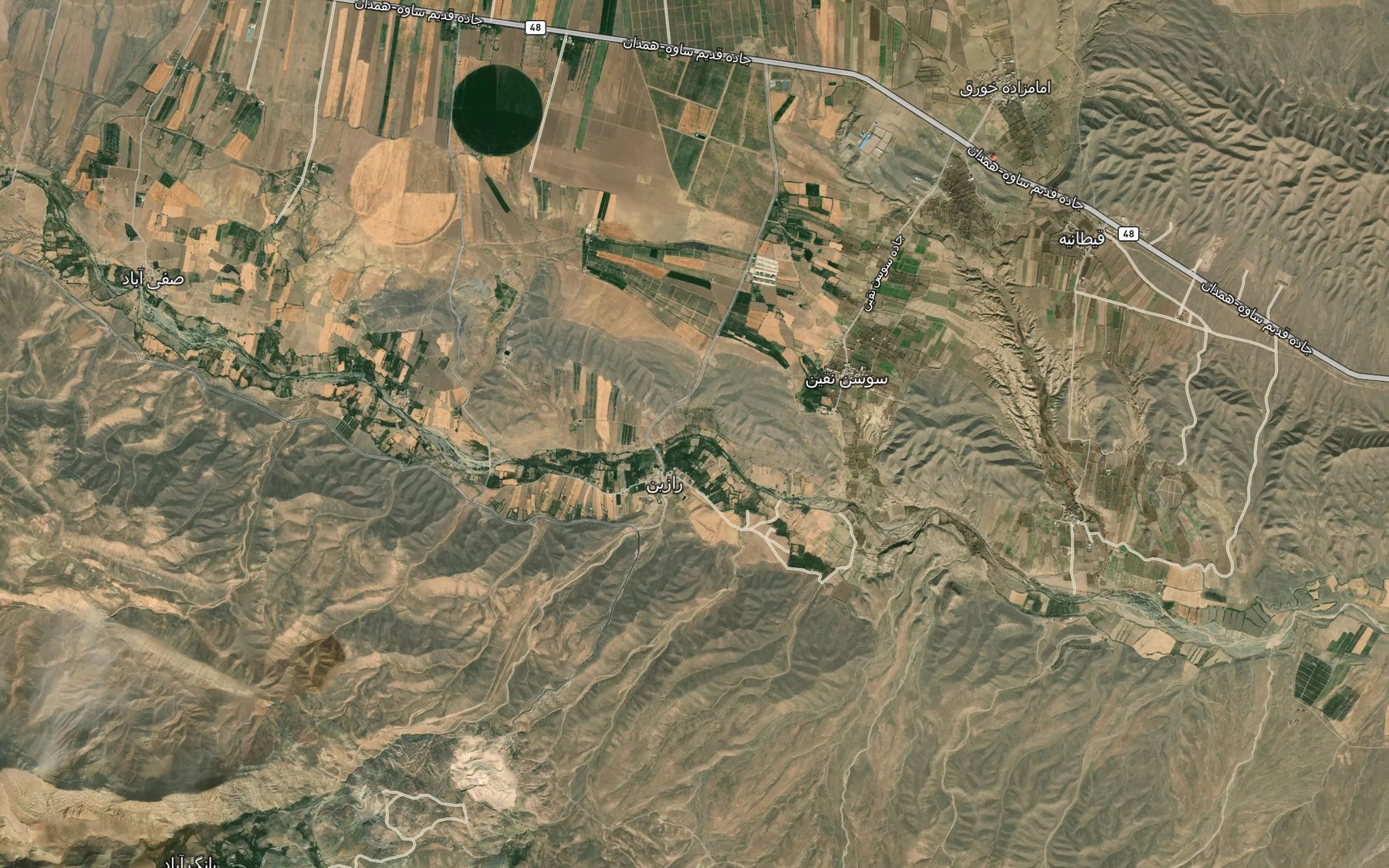 Satellite map of the Rudkhaneh-ye Mazleqan