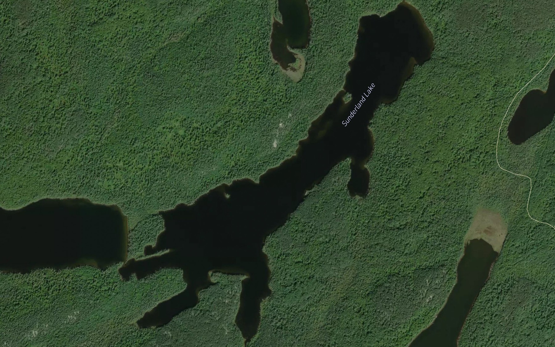 Satellite map of the Sunderland Lake