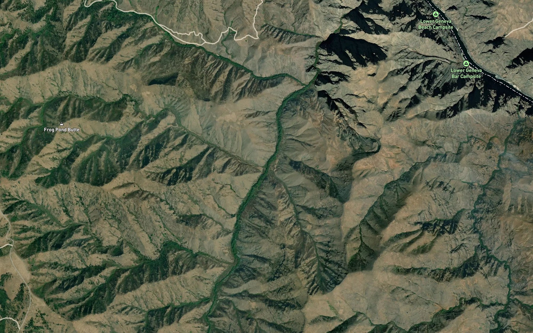 Satellite map of the Dry Creek