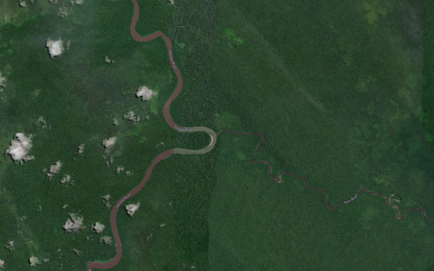 Satellite map of the Ivori River