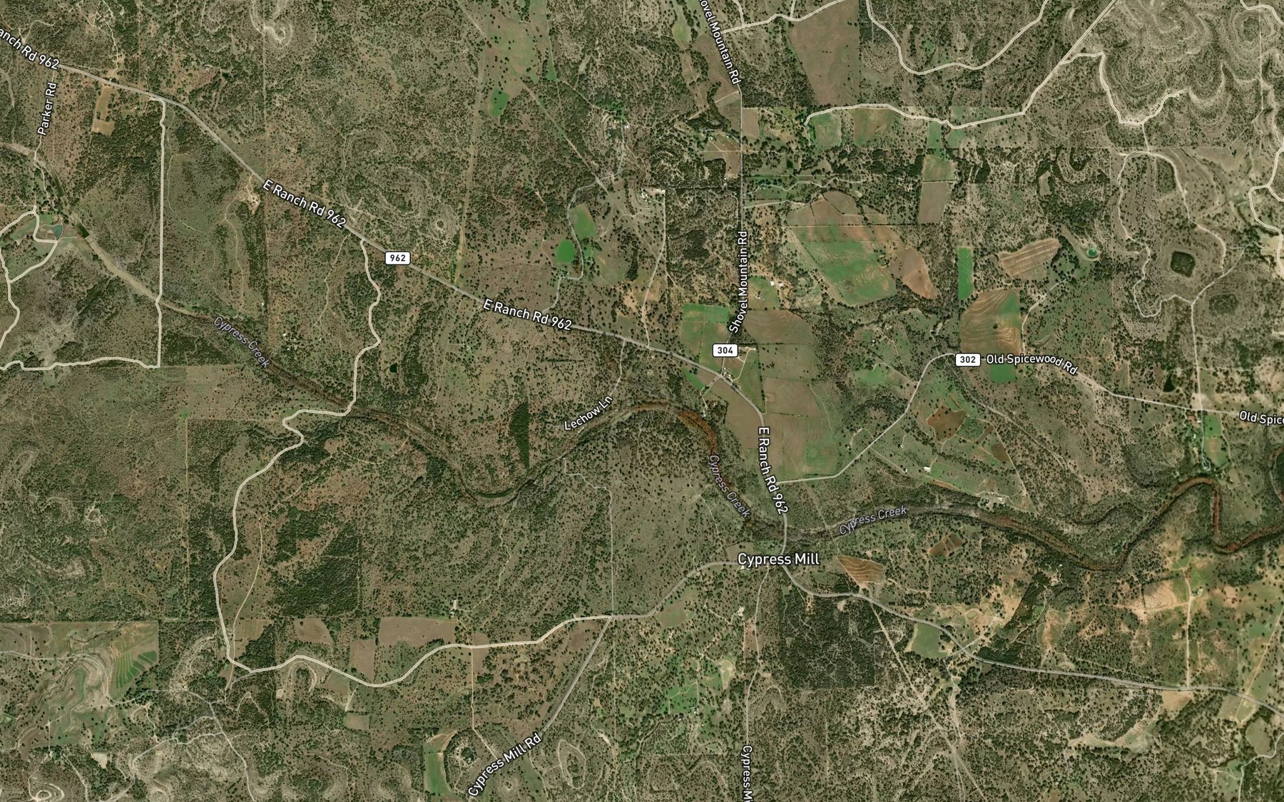 Satellite map of the Cleveland Branch