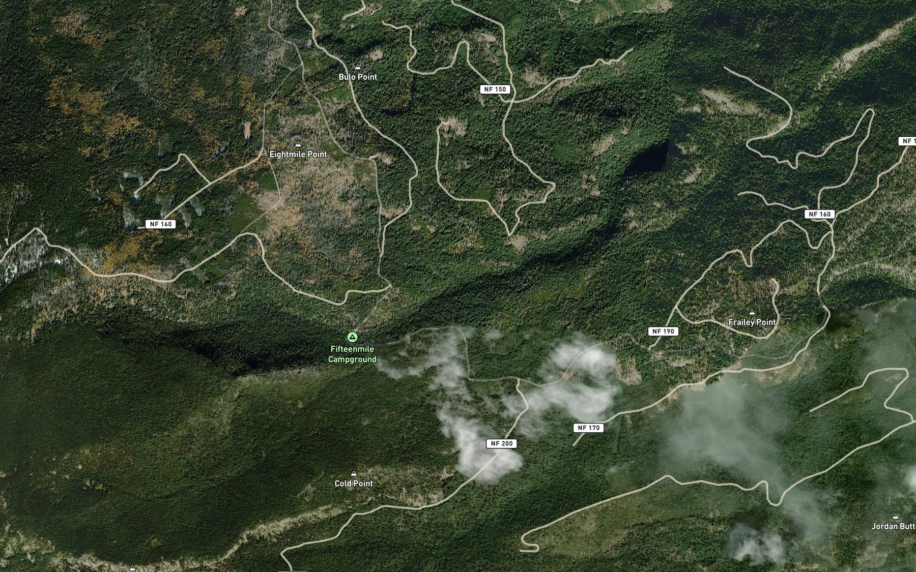 Satellite map of the Marion Creek