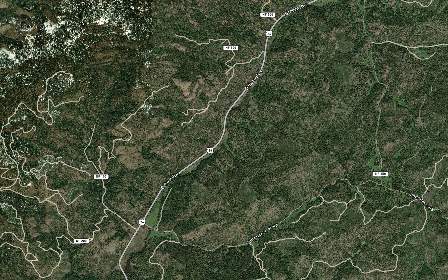 Satellite map of the Shamrock Creek