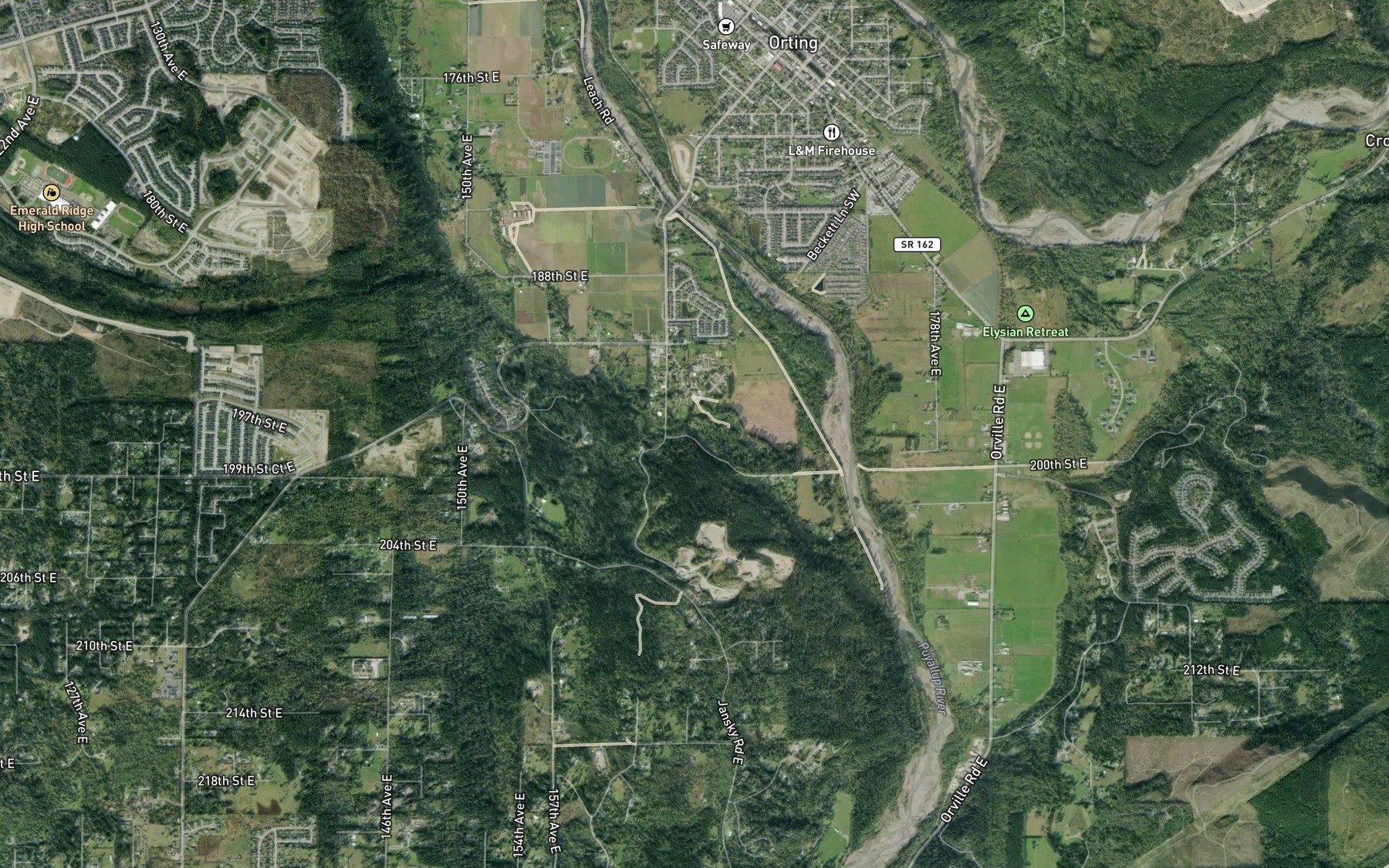 Satellite map of the Soldiers Pond
