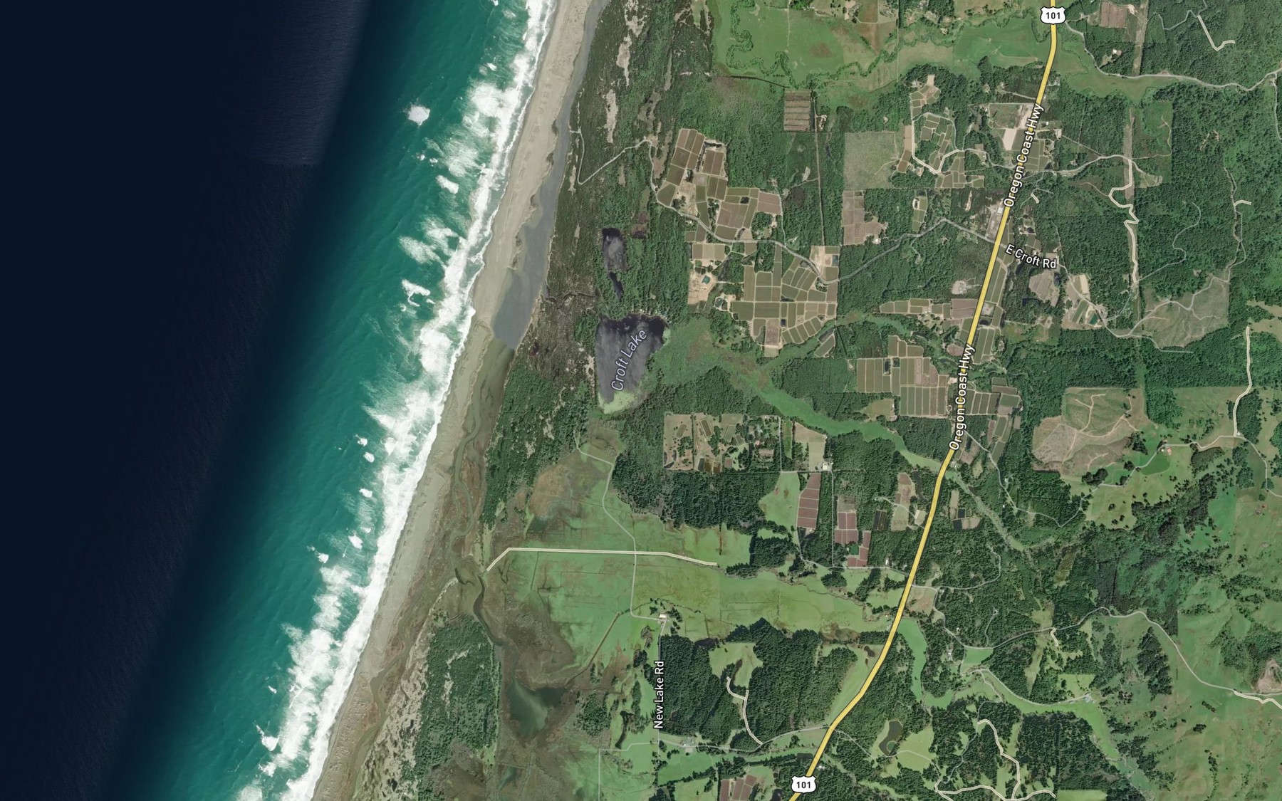 Satellite map of the Davis Creek