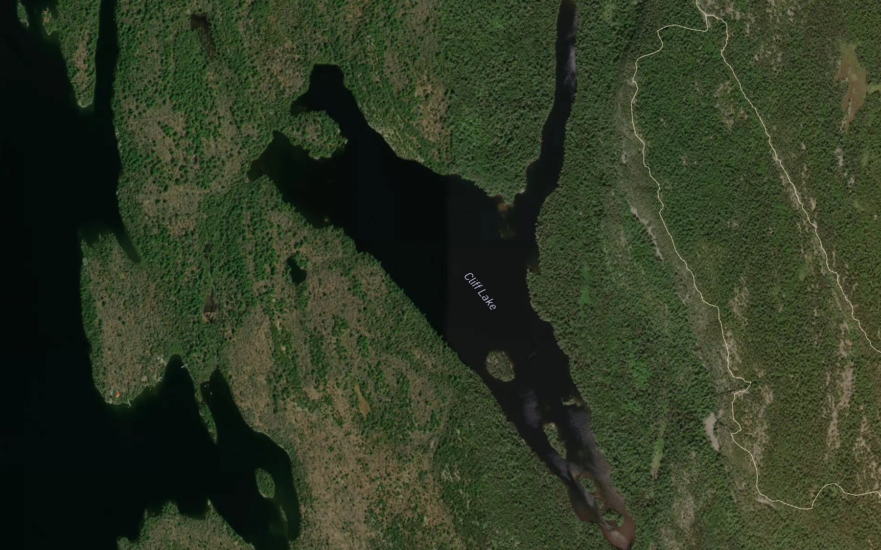 Satellite map of the Cliff Lake
