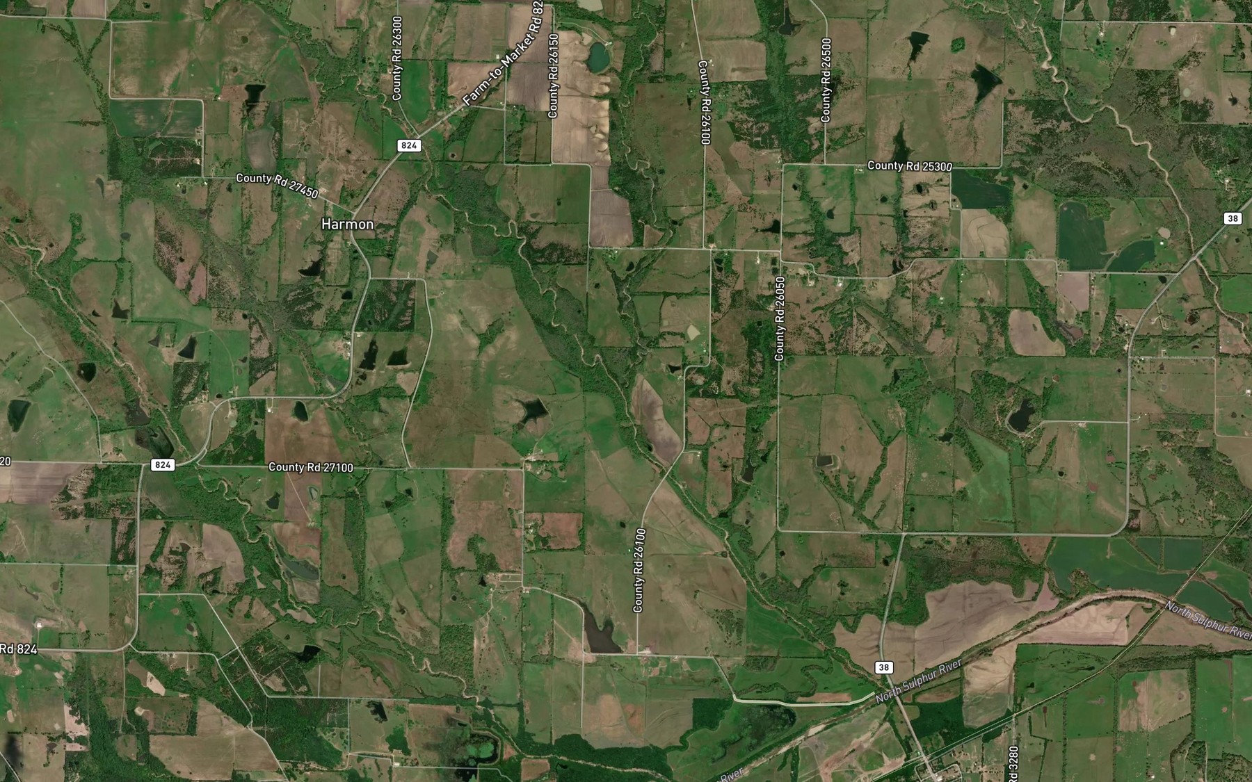 Satellite map of the Noble Creek