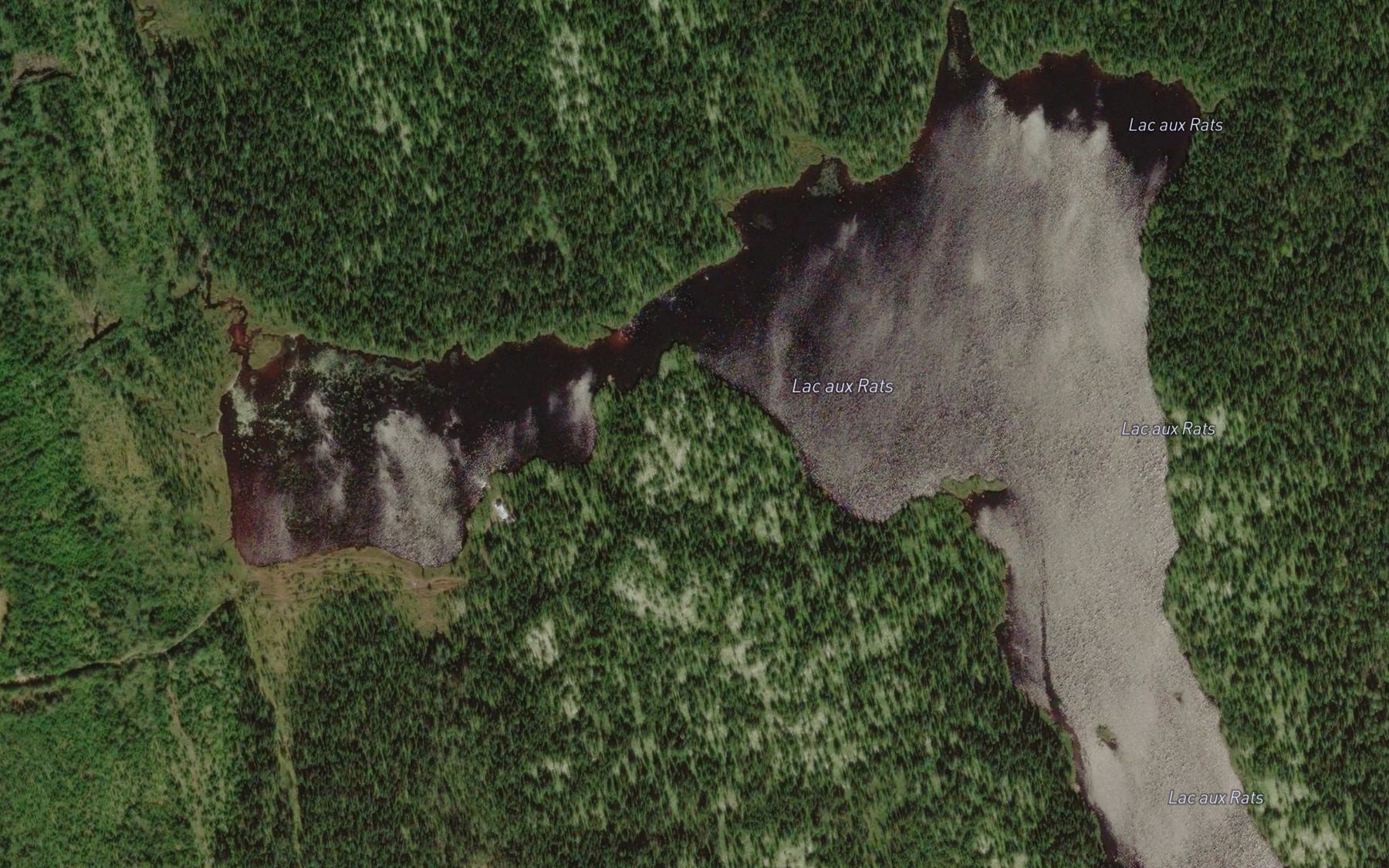 Satellite map of the Lac aux Rats
