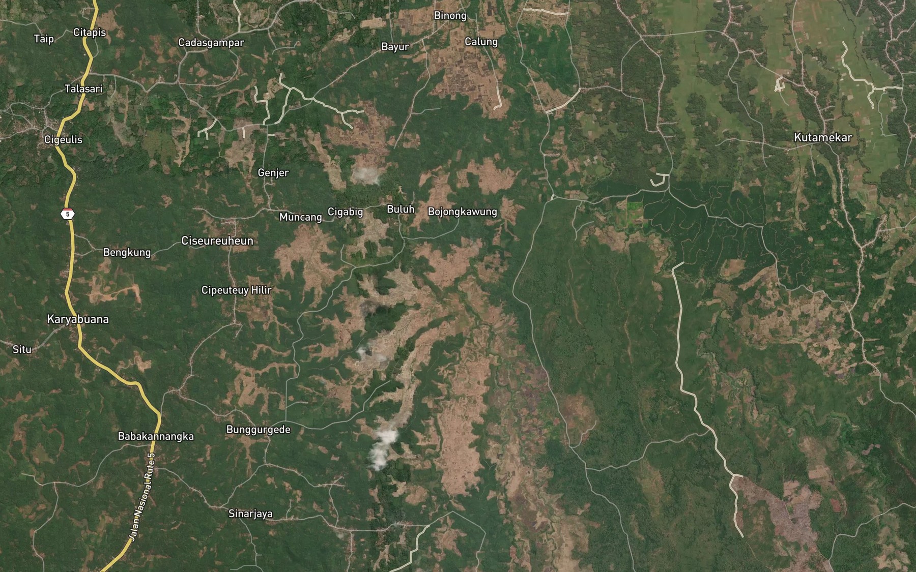 Satellite map of the Ci Buluh