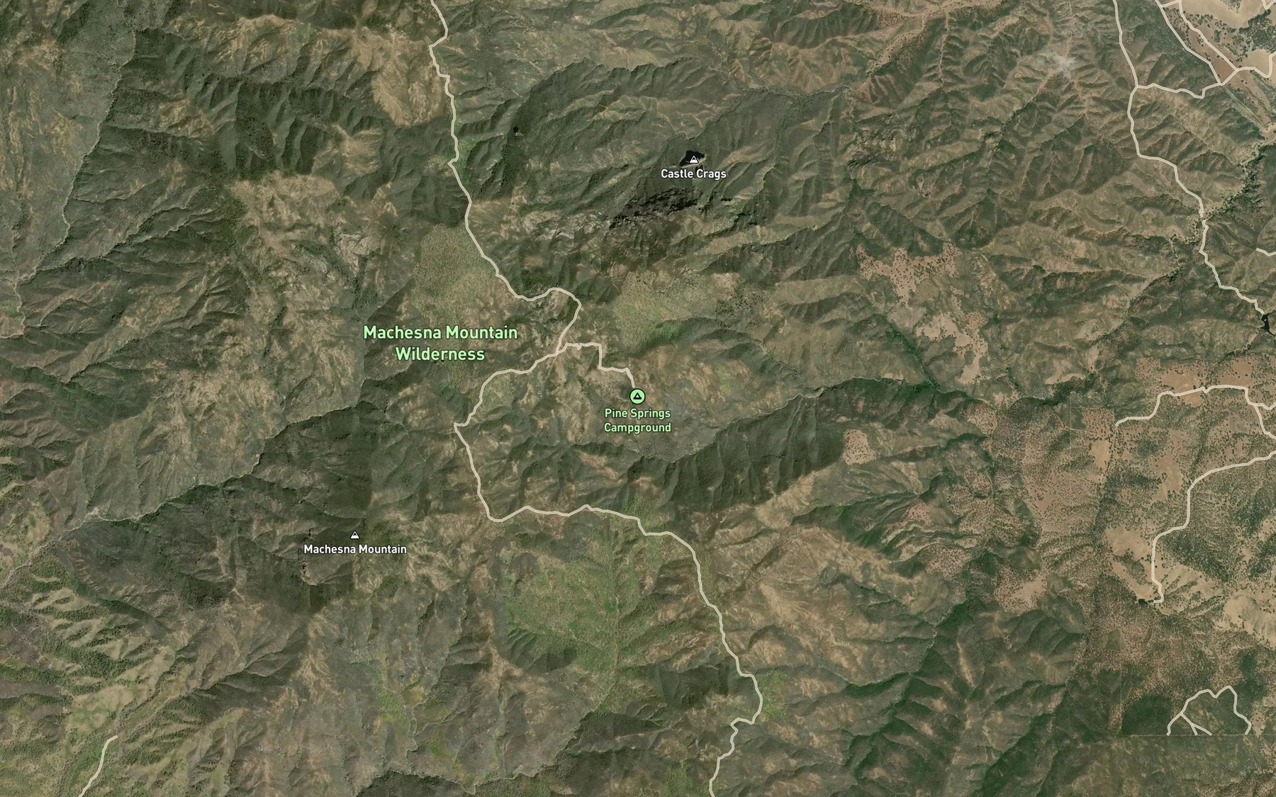 Satellite map of the Pine Spring