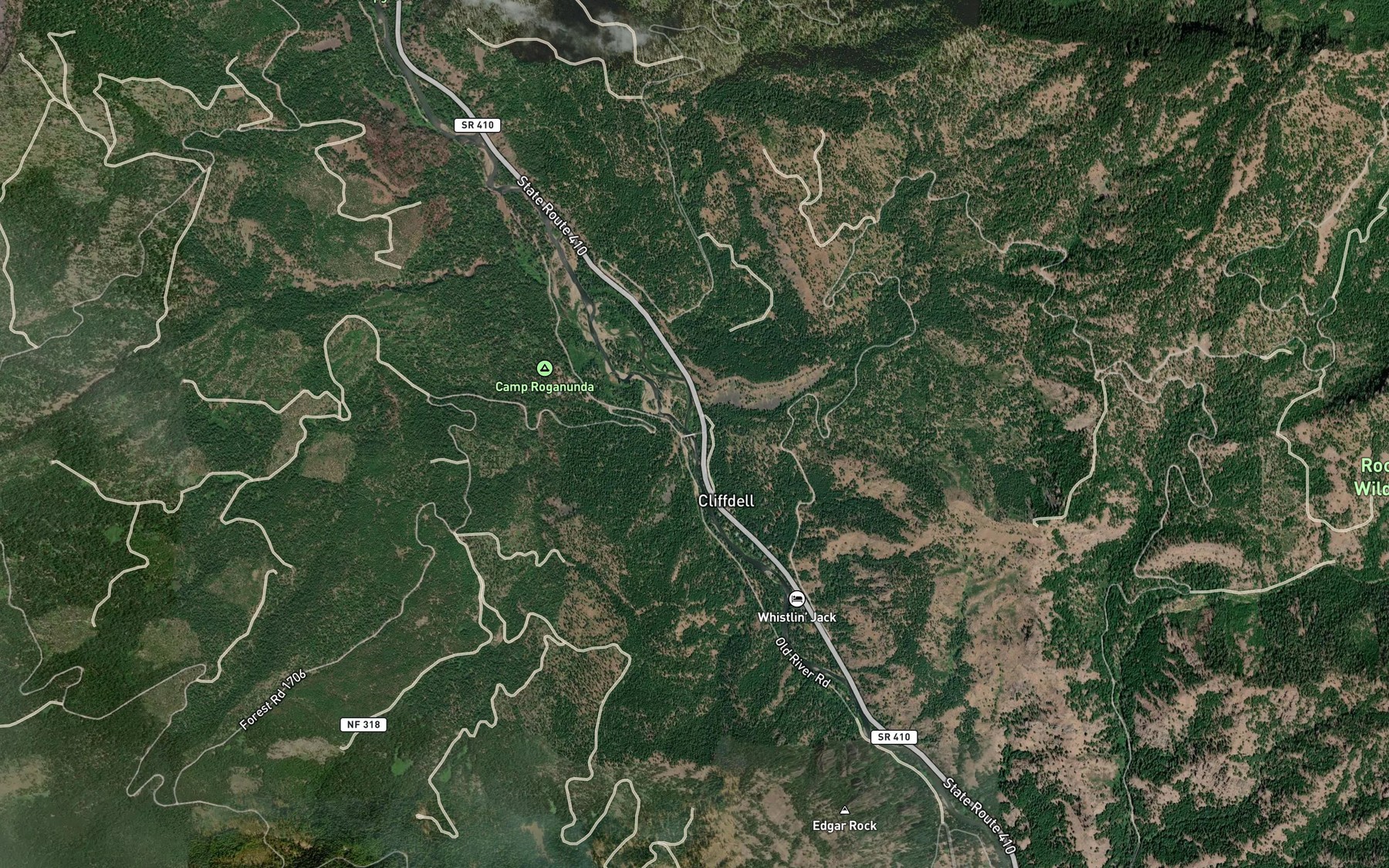 Satellite map of the Swamp Creek