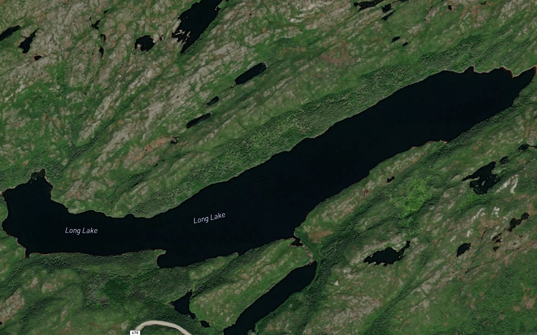 Satellite map of the Long Lake