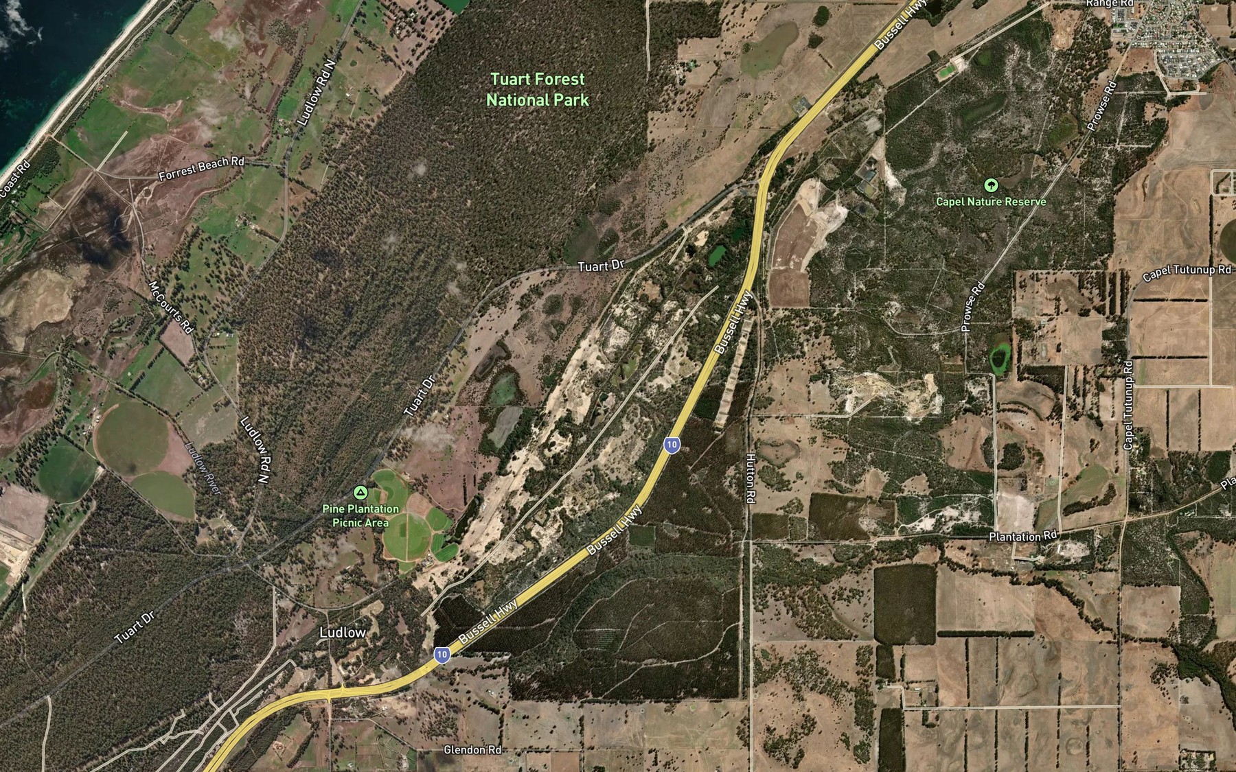Satellite map of the Coolilup Lakes