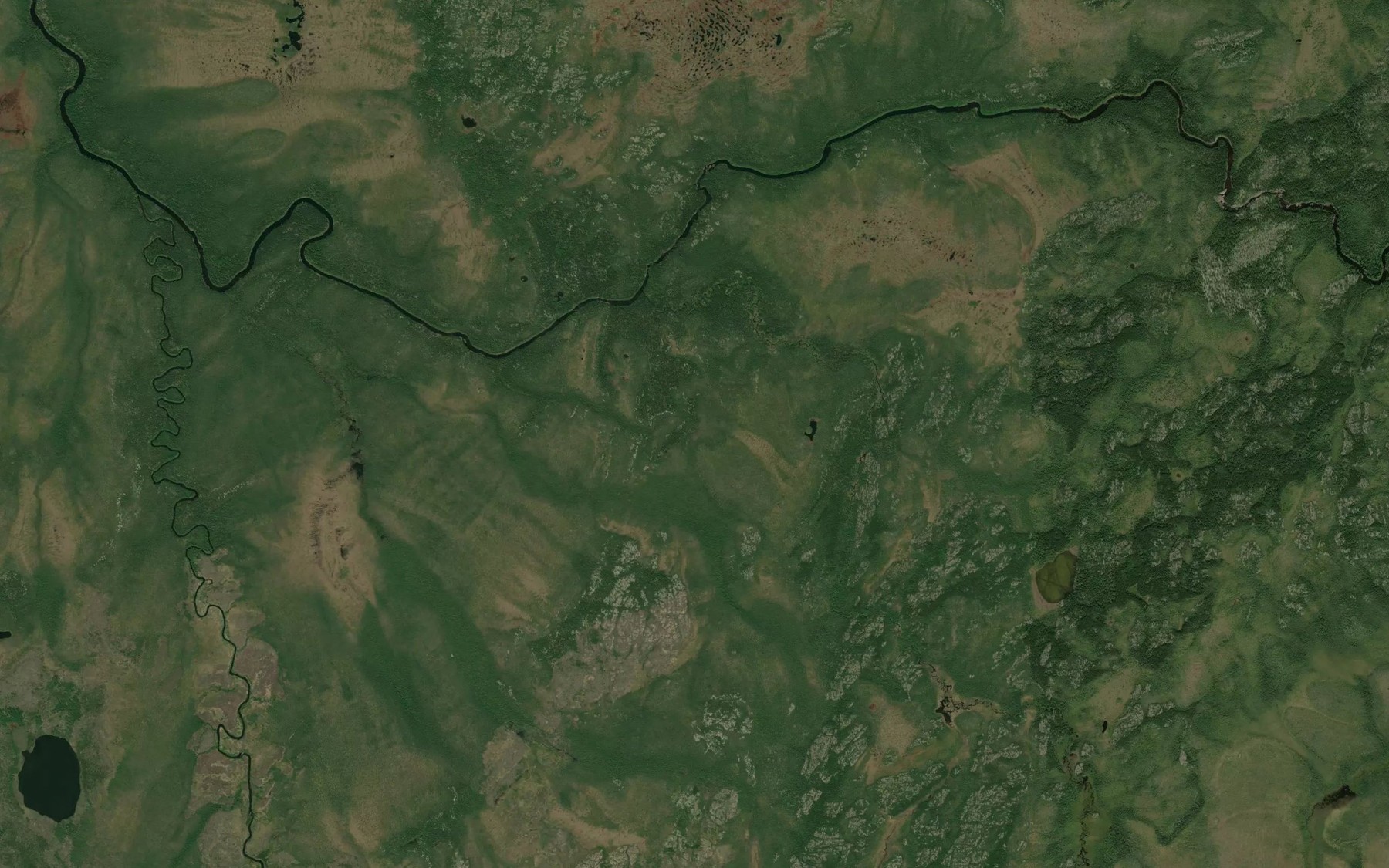 Satellite map of the Kiyask Rapids