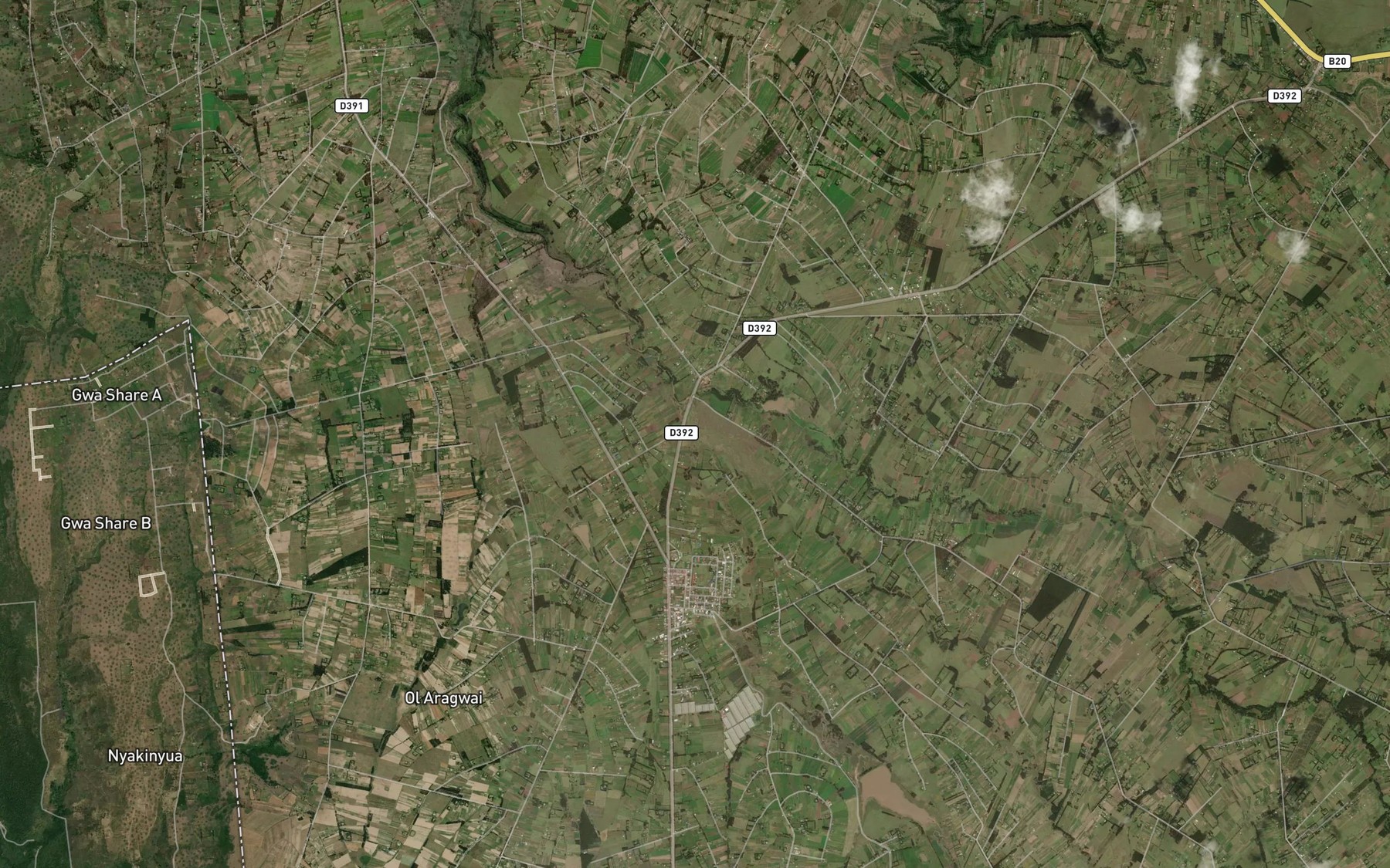 Satellite map of the Engare Mugutyu