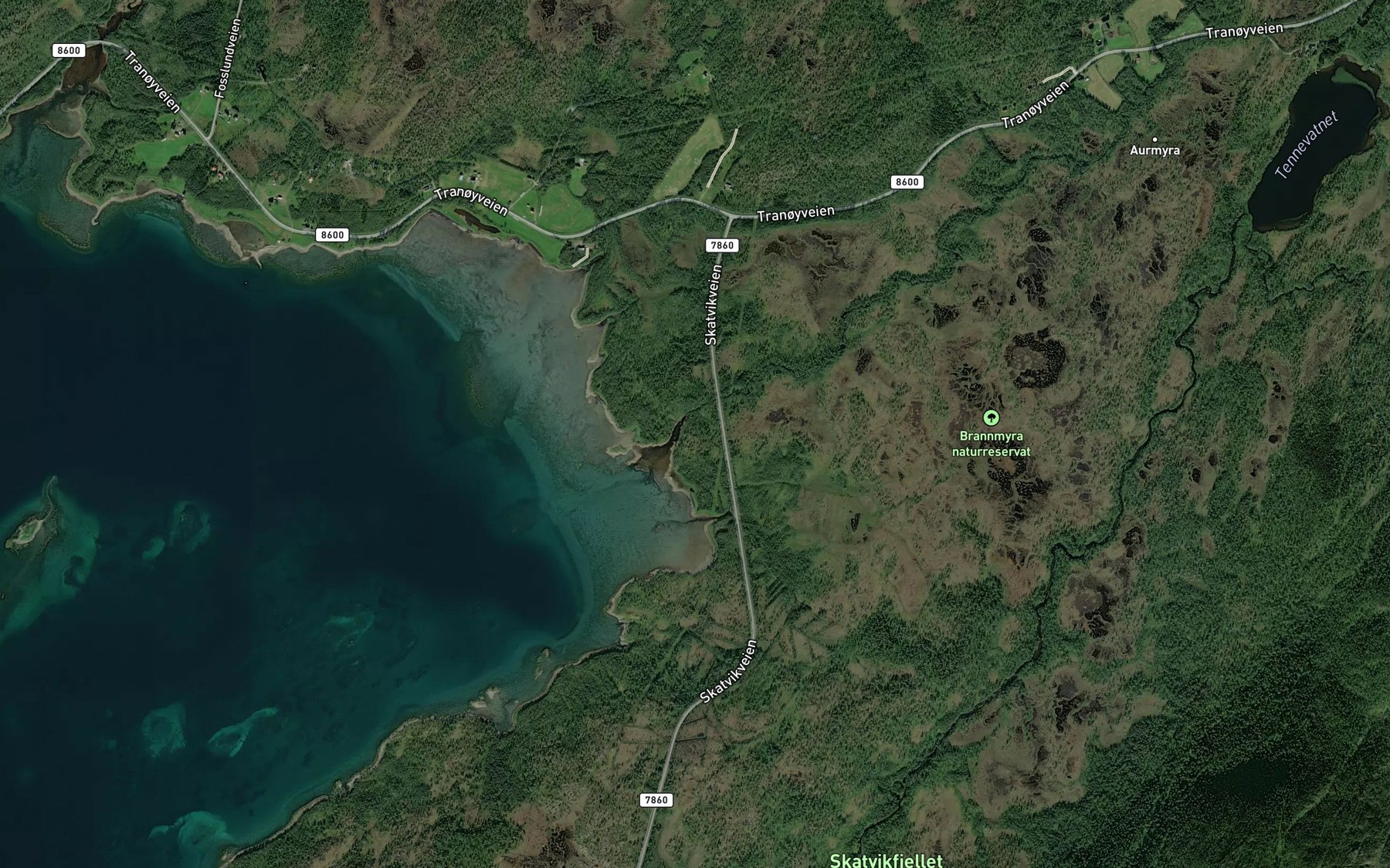 Satellite map of the Langvasselva