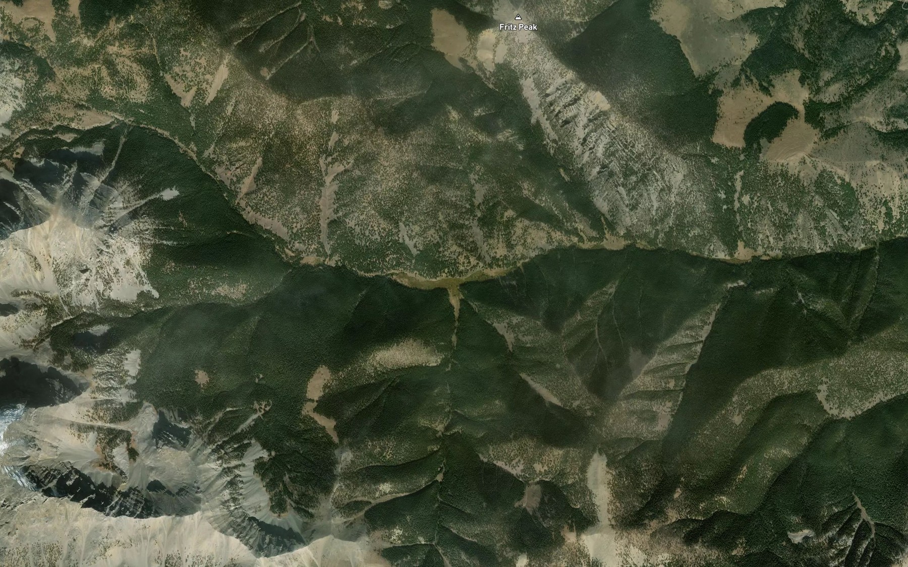 Satellite map of the North Fork Webber Creek