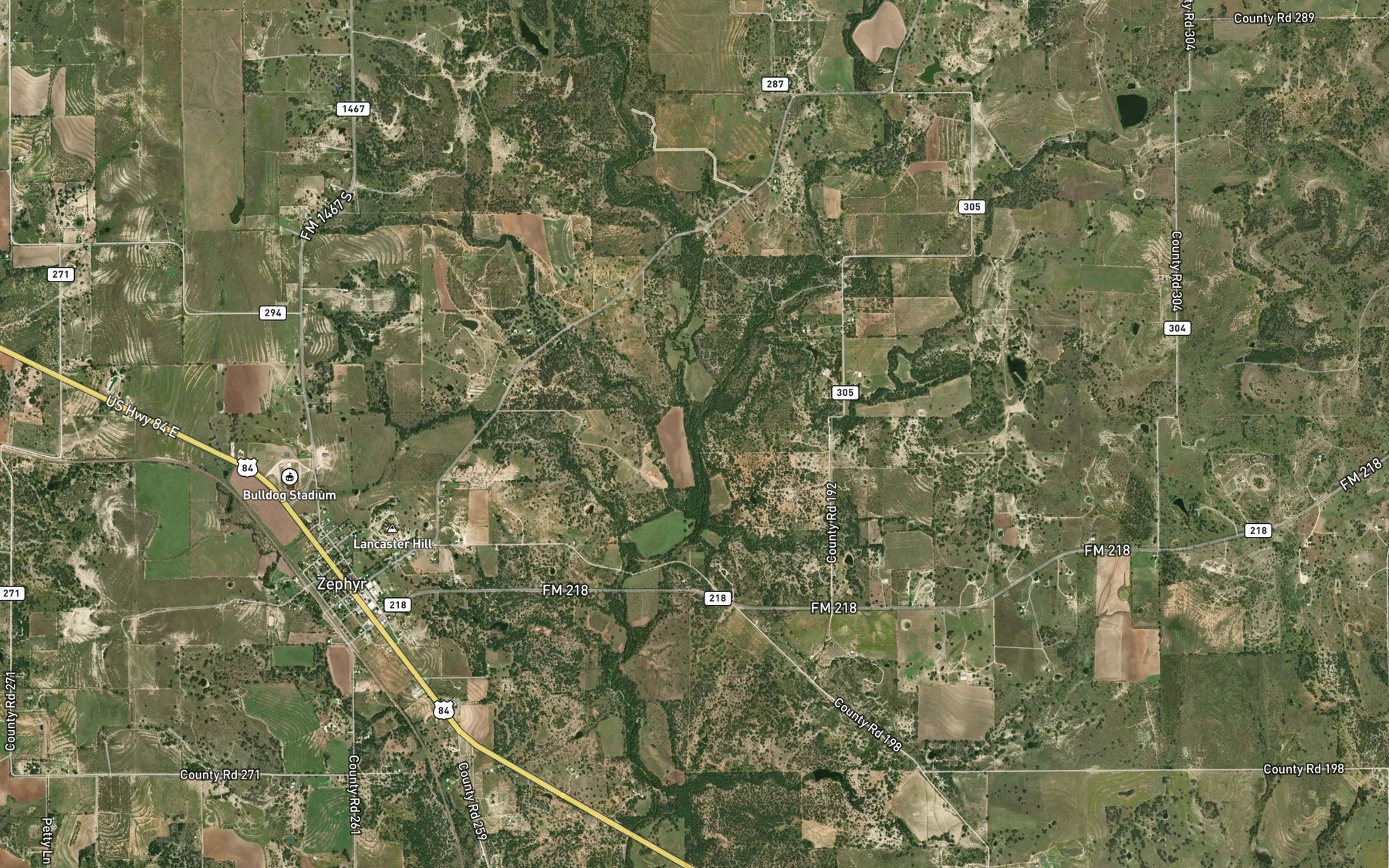 Satellite map of the Dry Blanket Creek