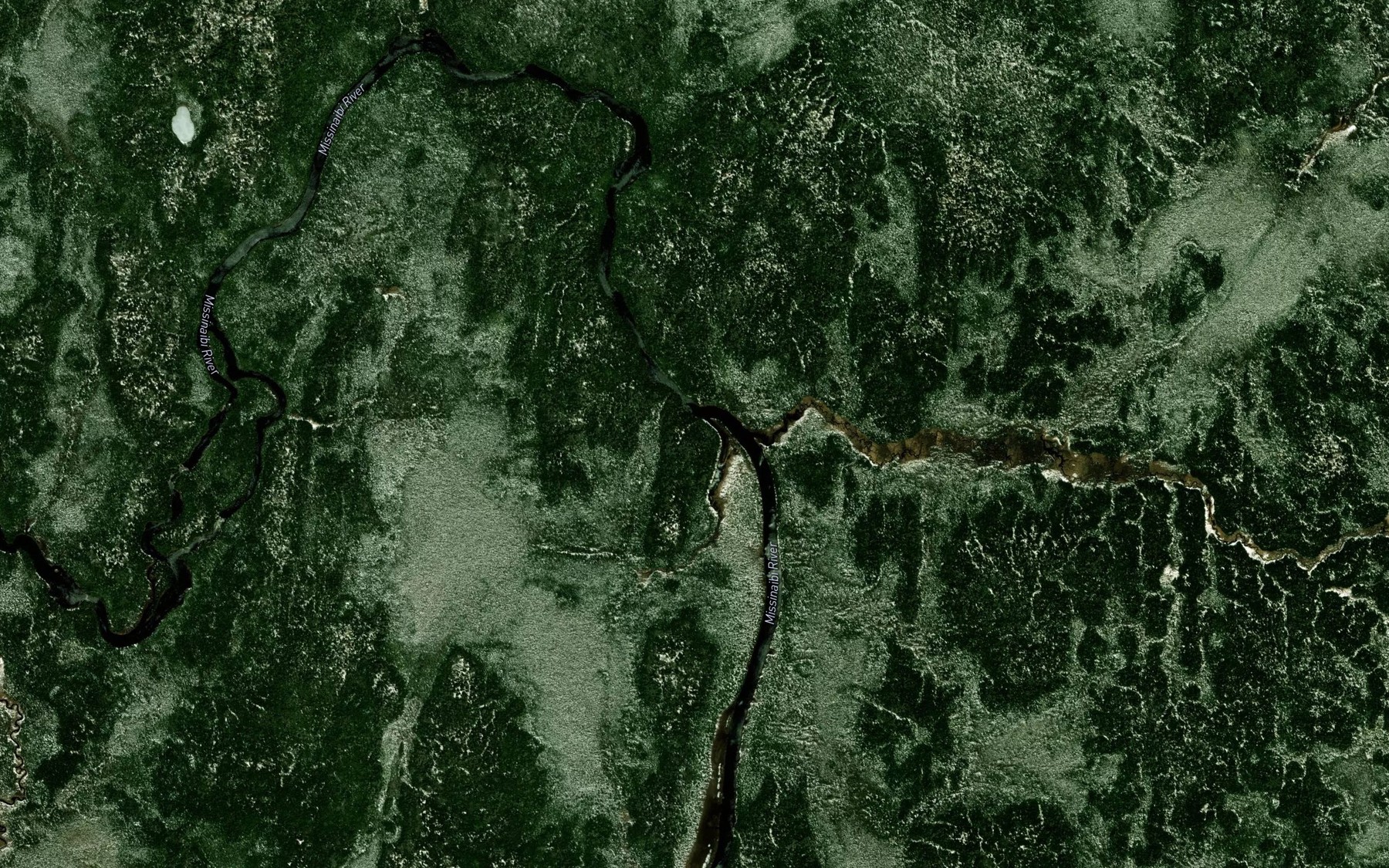 Satellite map of the Swamp Portage Rapids