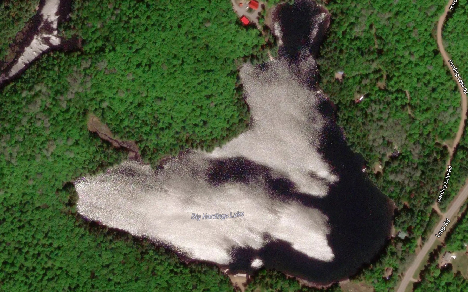 Satellite map of the Big Hardings Lake