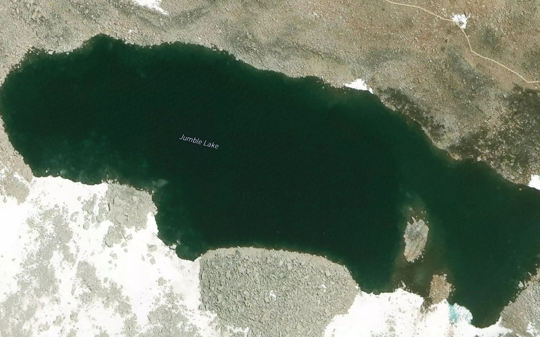 Satellite map of the Jumble Lake
