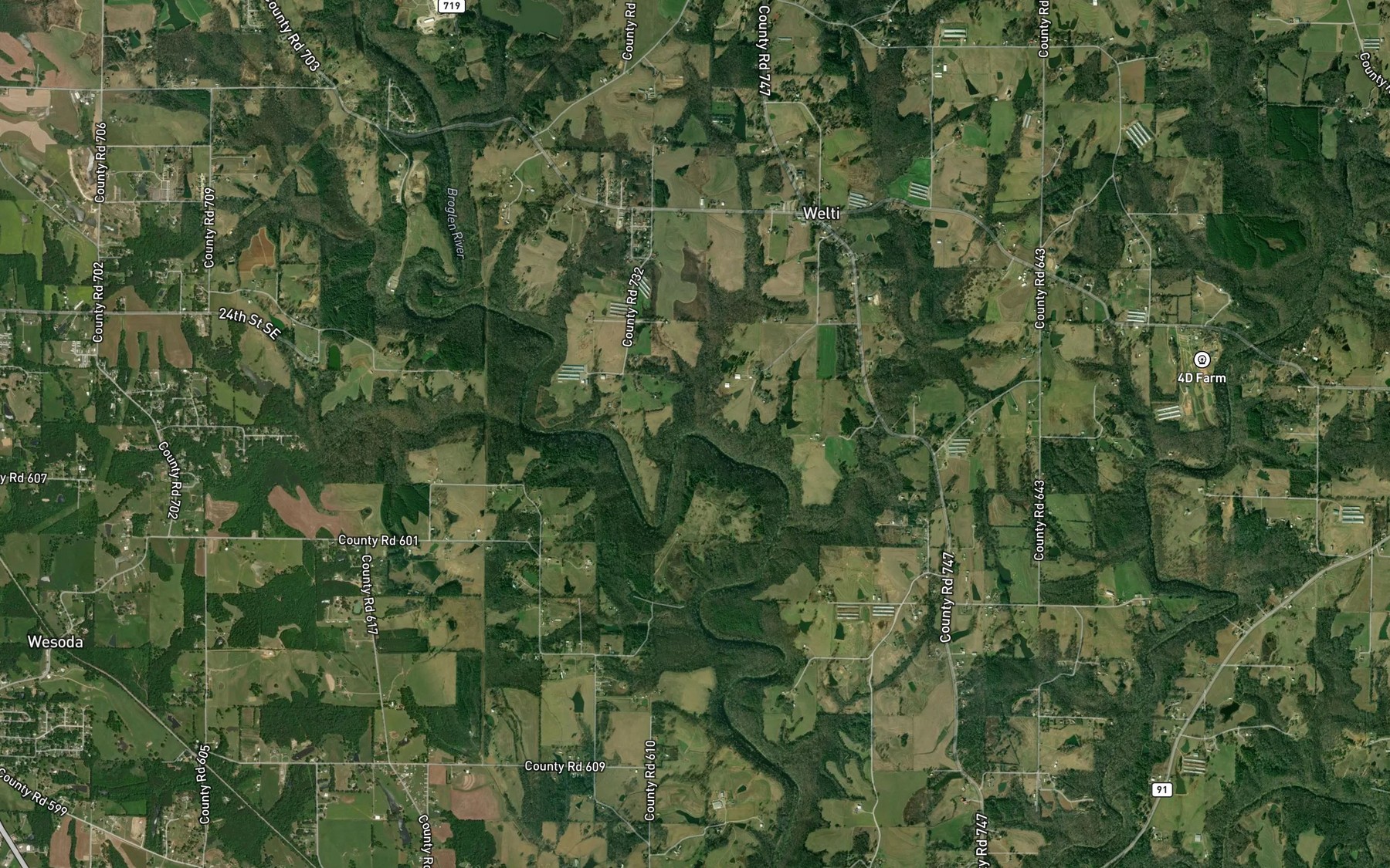 Satellite map of the Goodson Branch