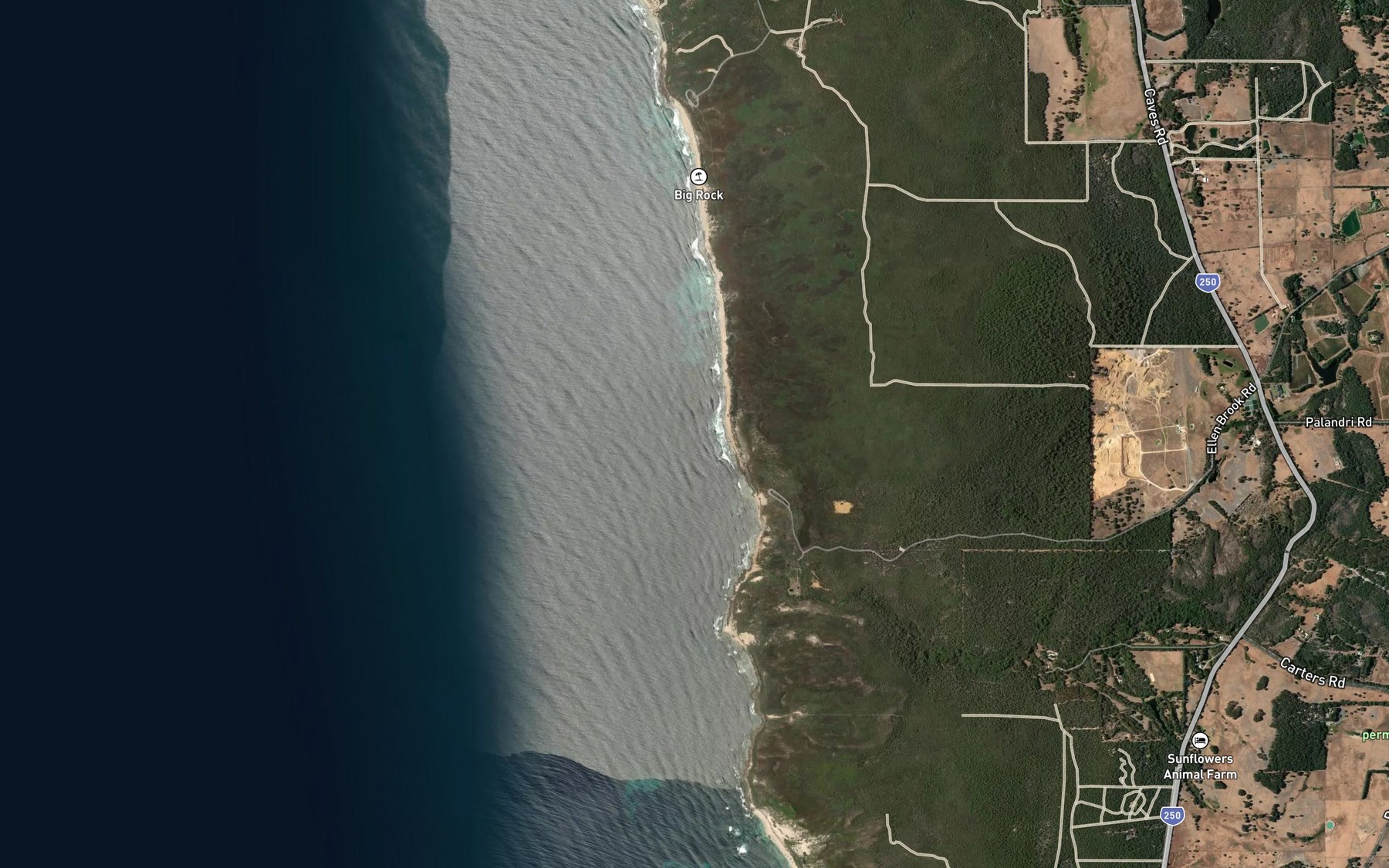Satellite map of the Ellen Brook