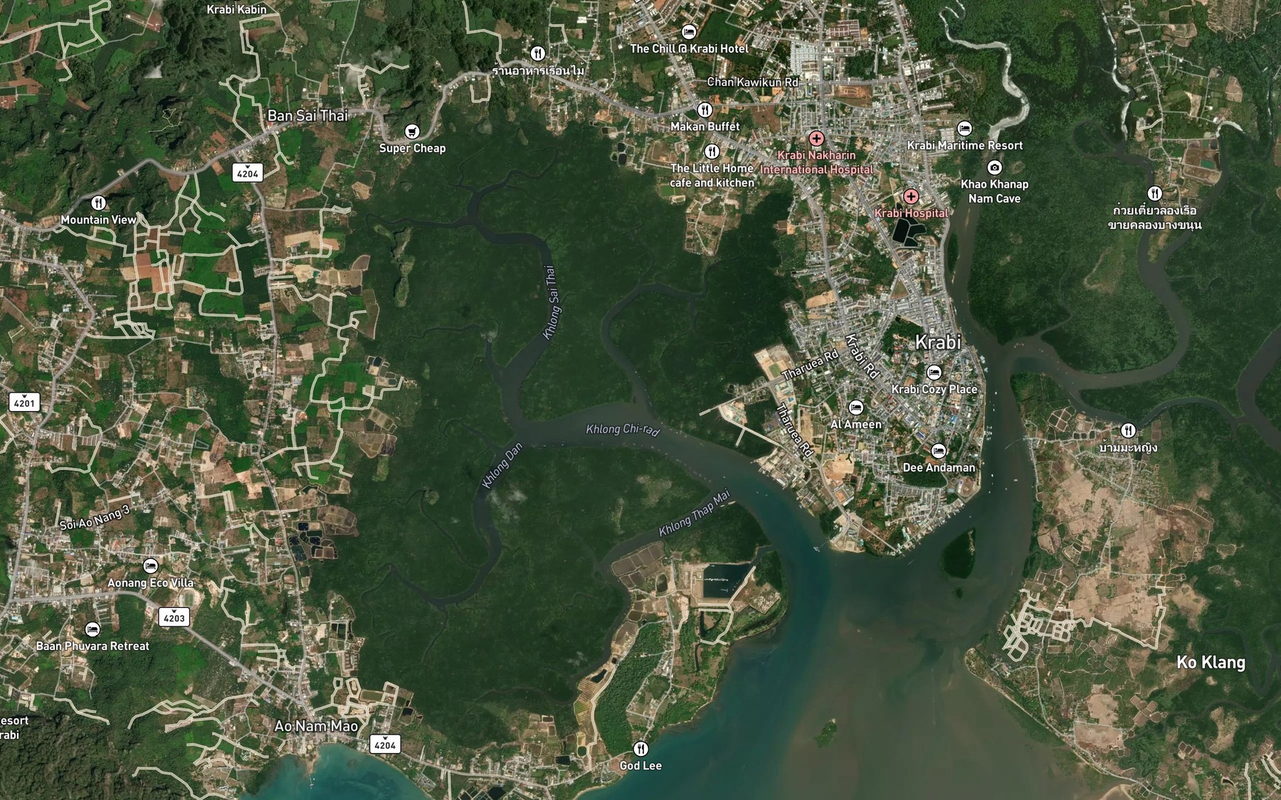Satellite map of the Khlong Yan Sa Ba