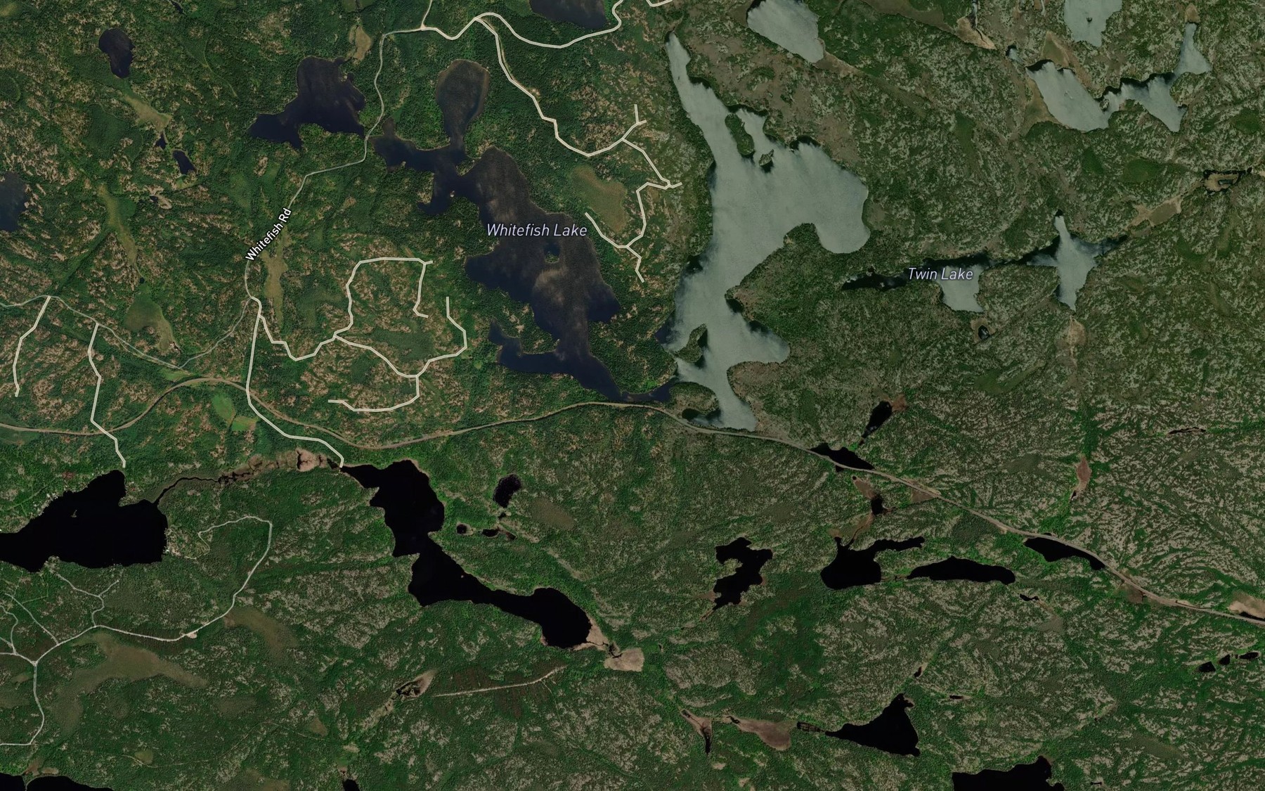 Satellite map of the Whitefish Lake