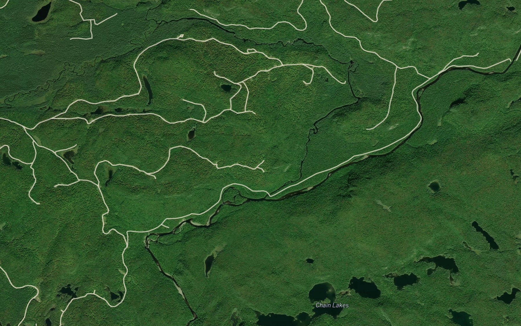 Satellite map of the Little Batchawana River