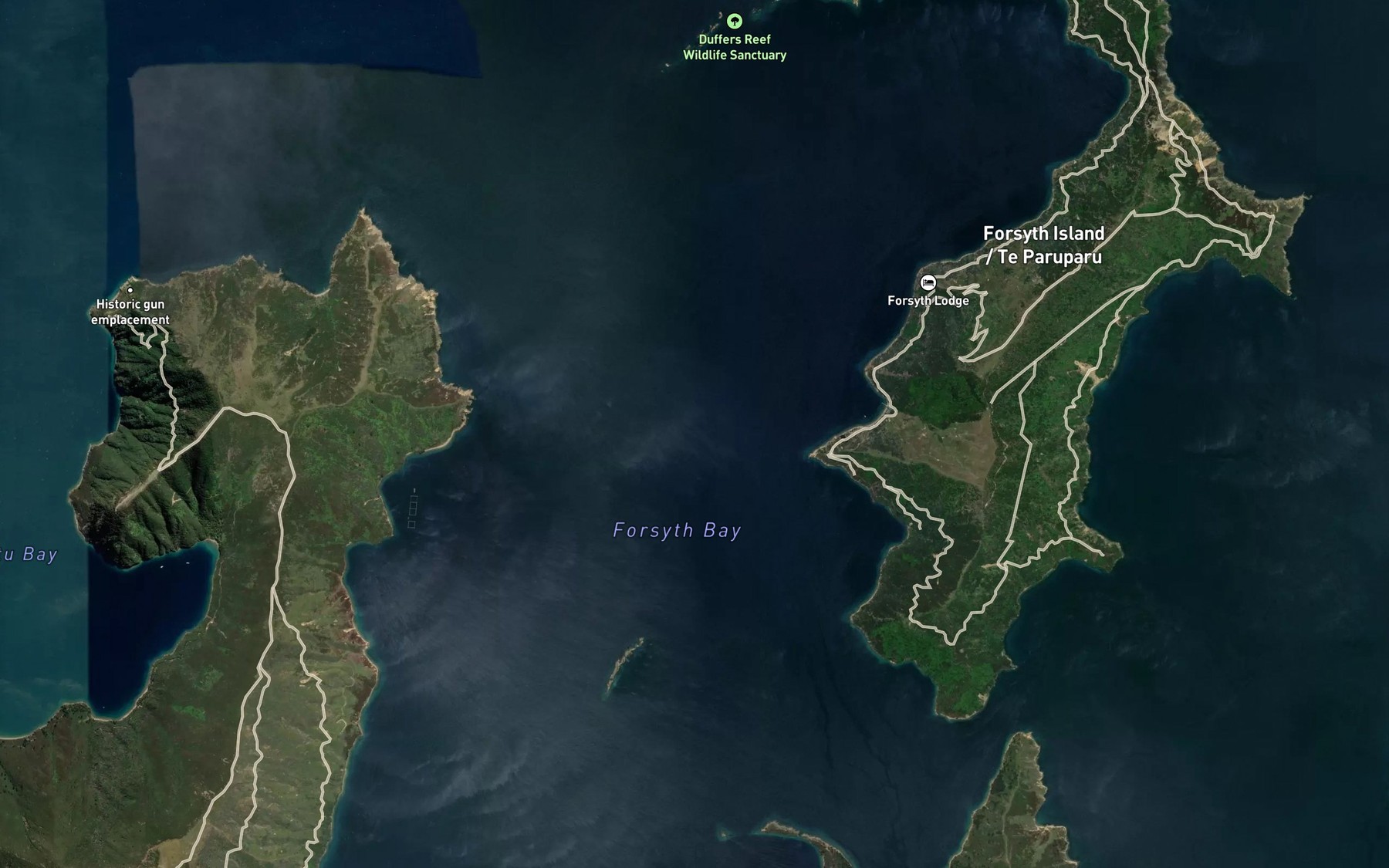 Satellite map of the Pigeon Bay