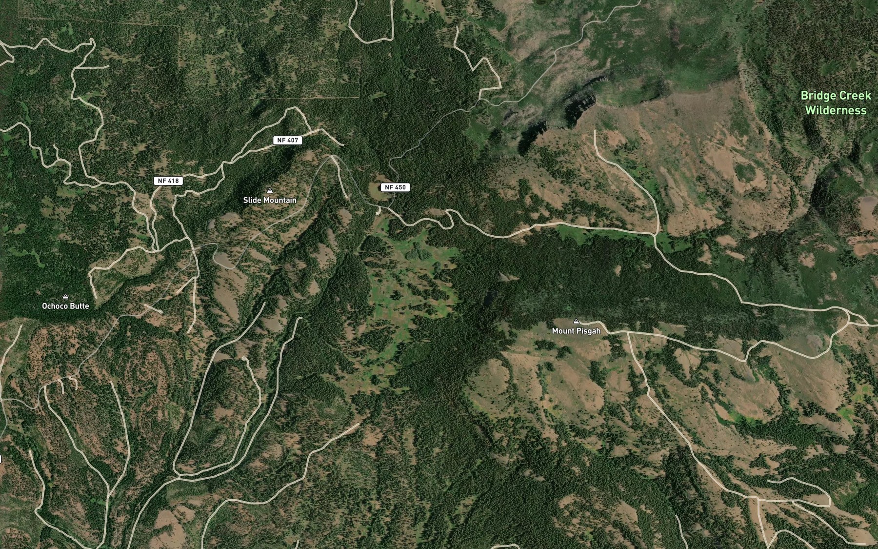 Satellite map of the Poison Spring