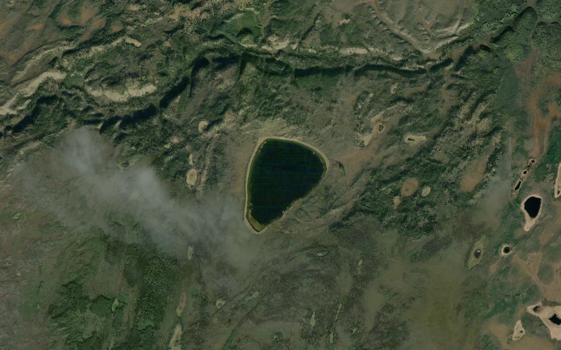 Satellite map of the Triangle Lake
