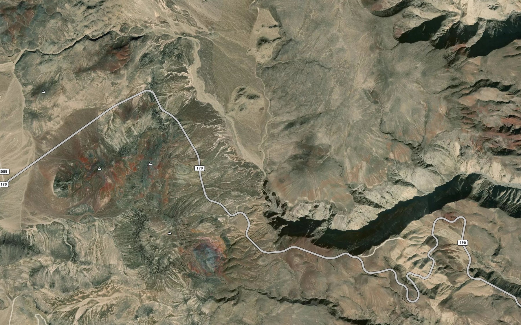 Satellite map of the Santa Rosa Wash