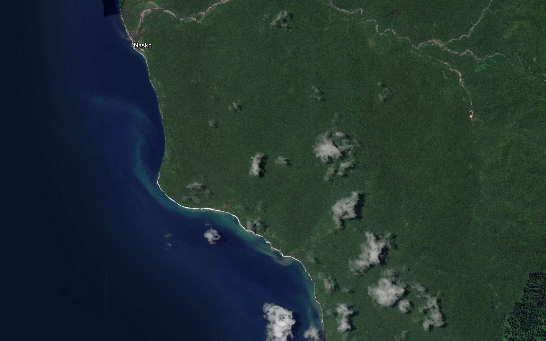 Satellite map of the Tun River