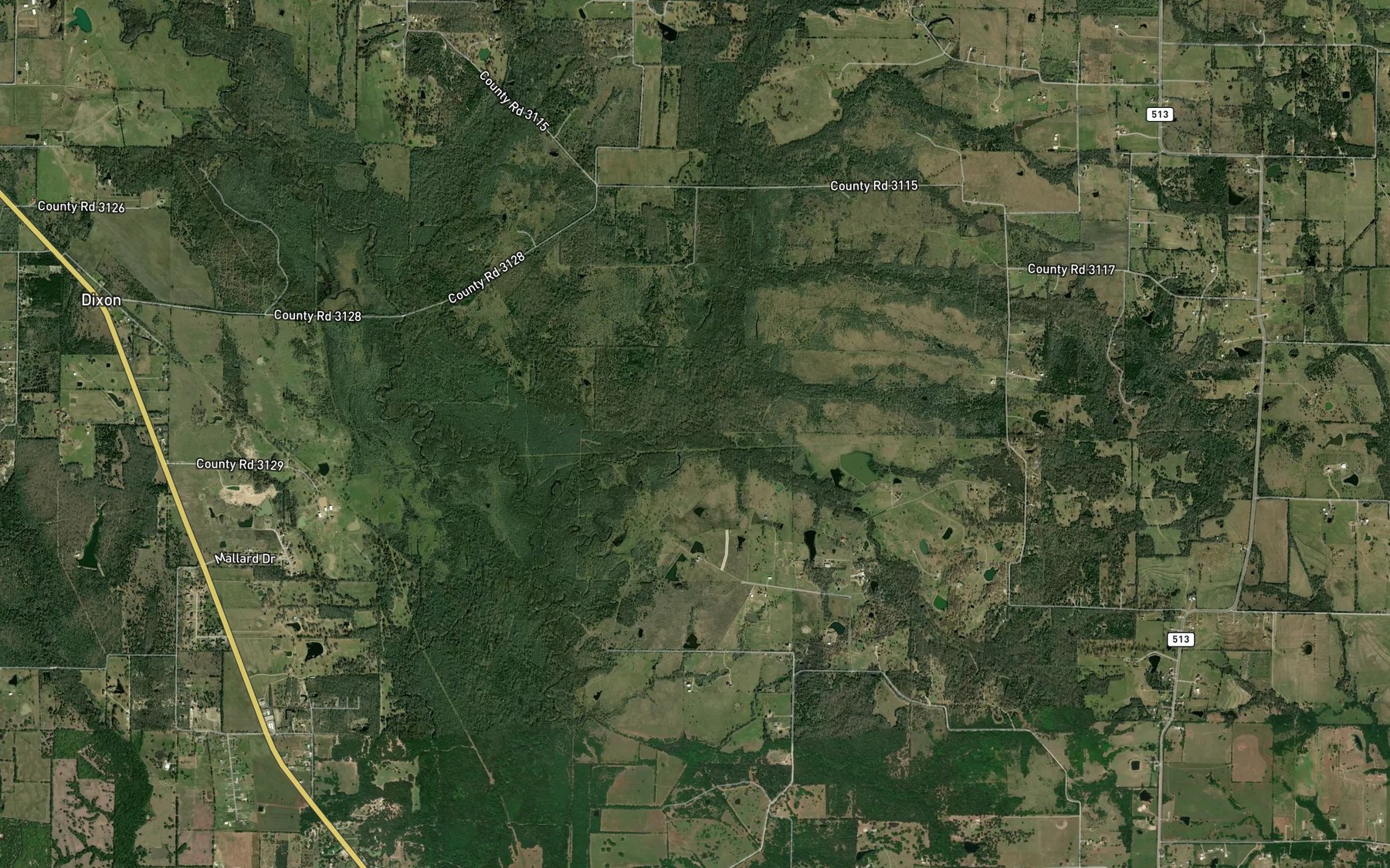 Satellite map of the Wolf Pen Creek