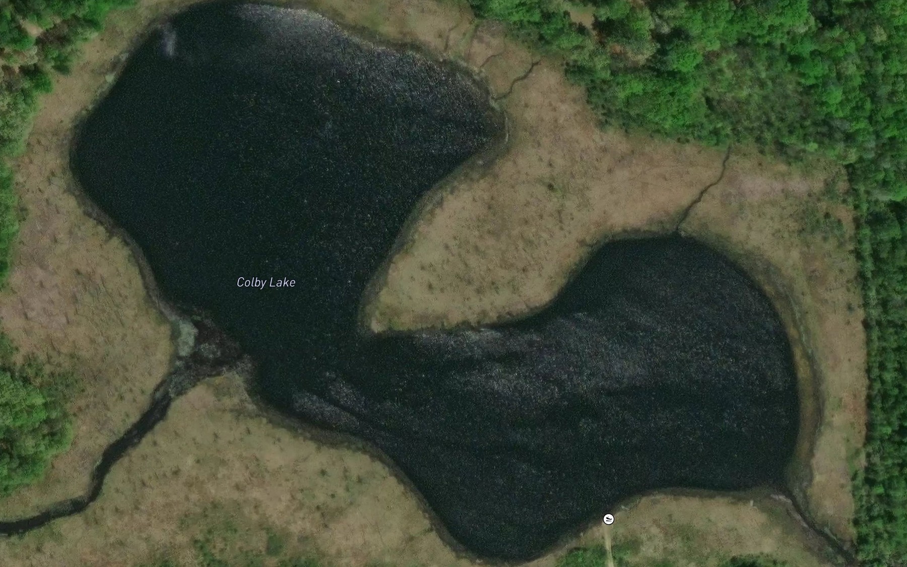 Satellite map of the Colby Lake