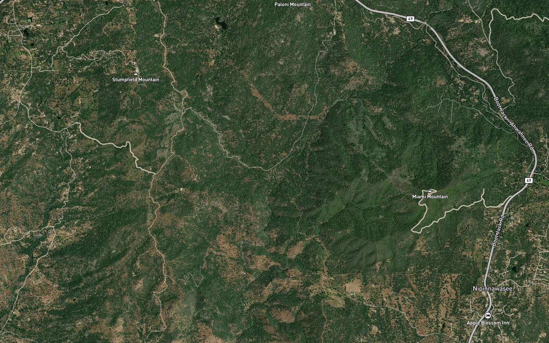 Satellite map of the Oliver Creek