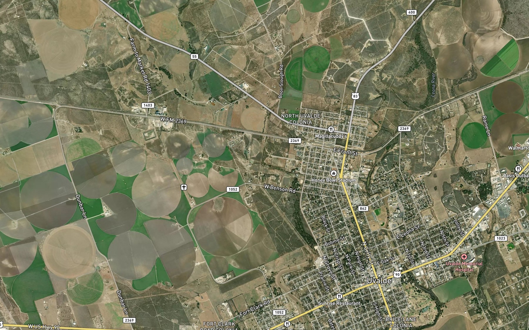 Satellite map of the Boon Slough