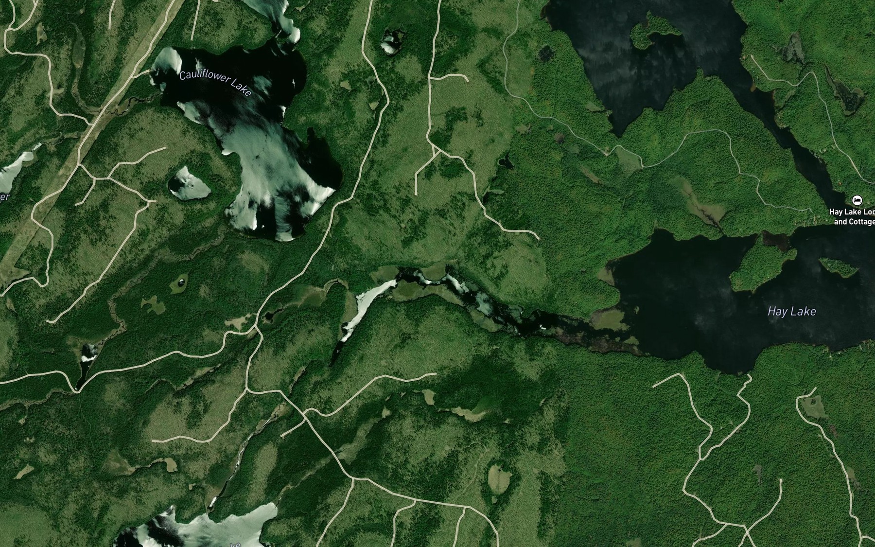 Satellite map of the Hay Creek