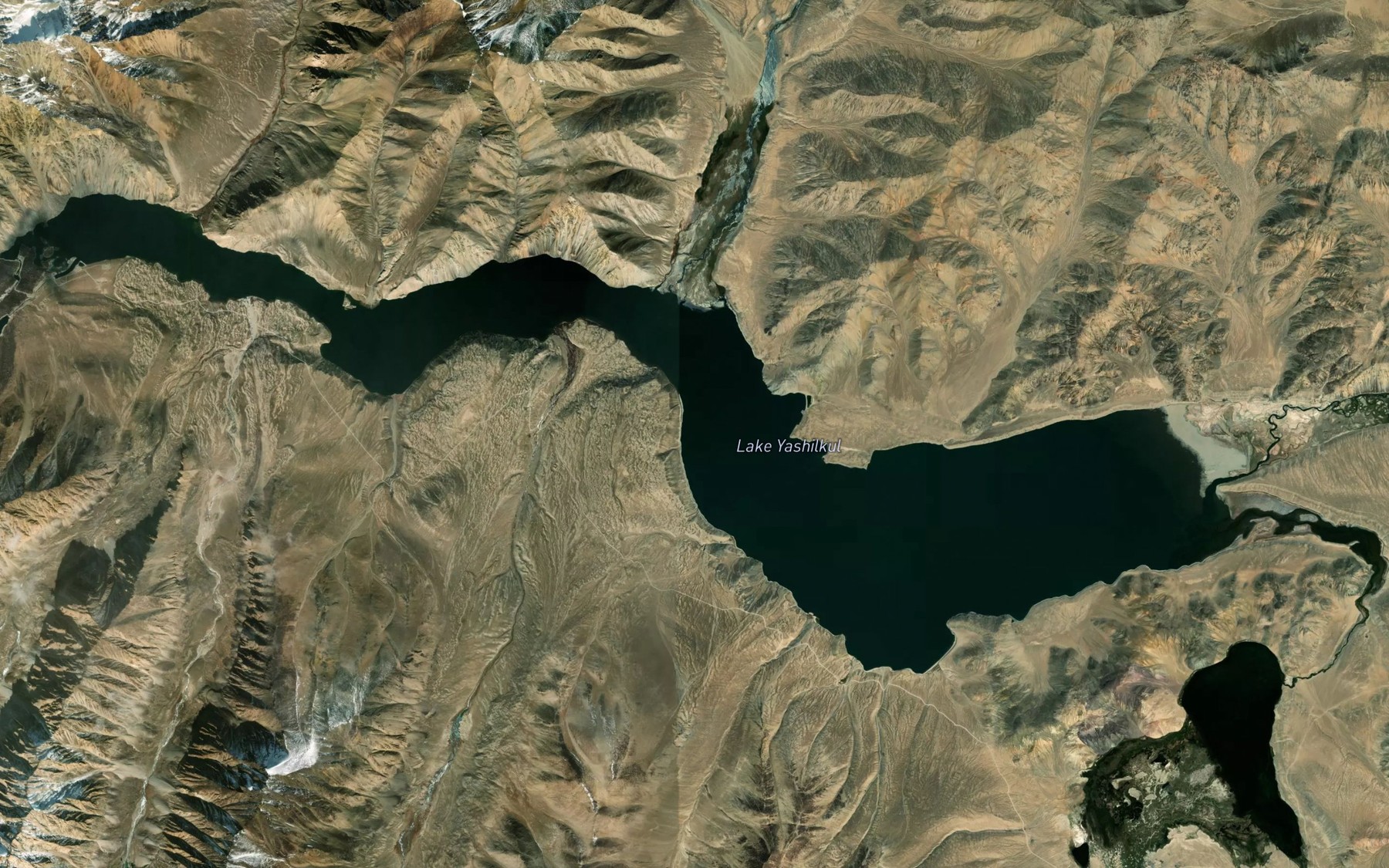 Satellite map of the Yashilkul