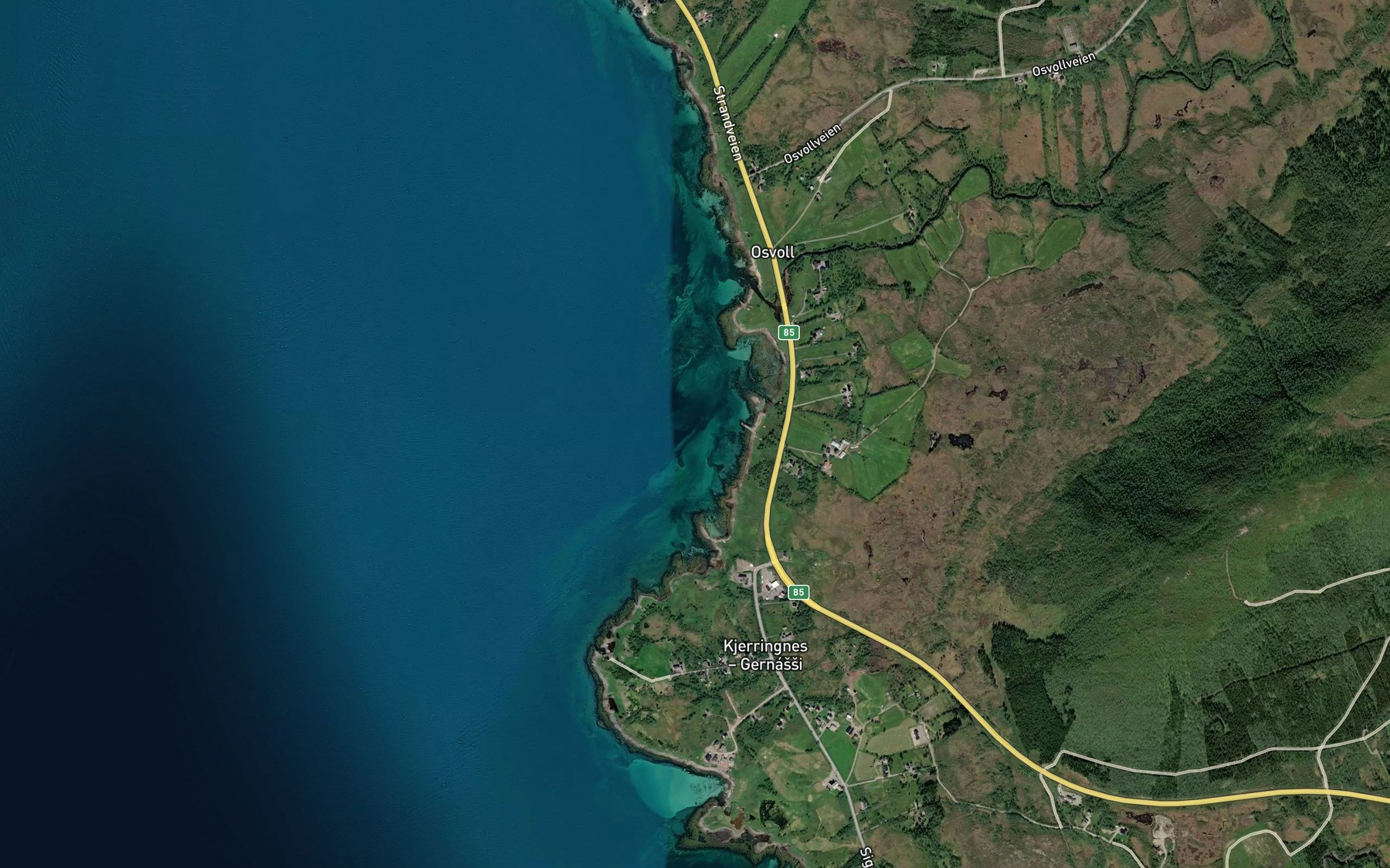 Satellite map of the Anesbukta