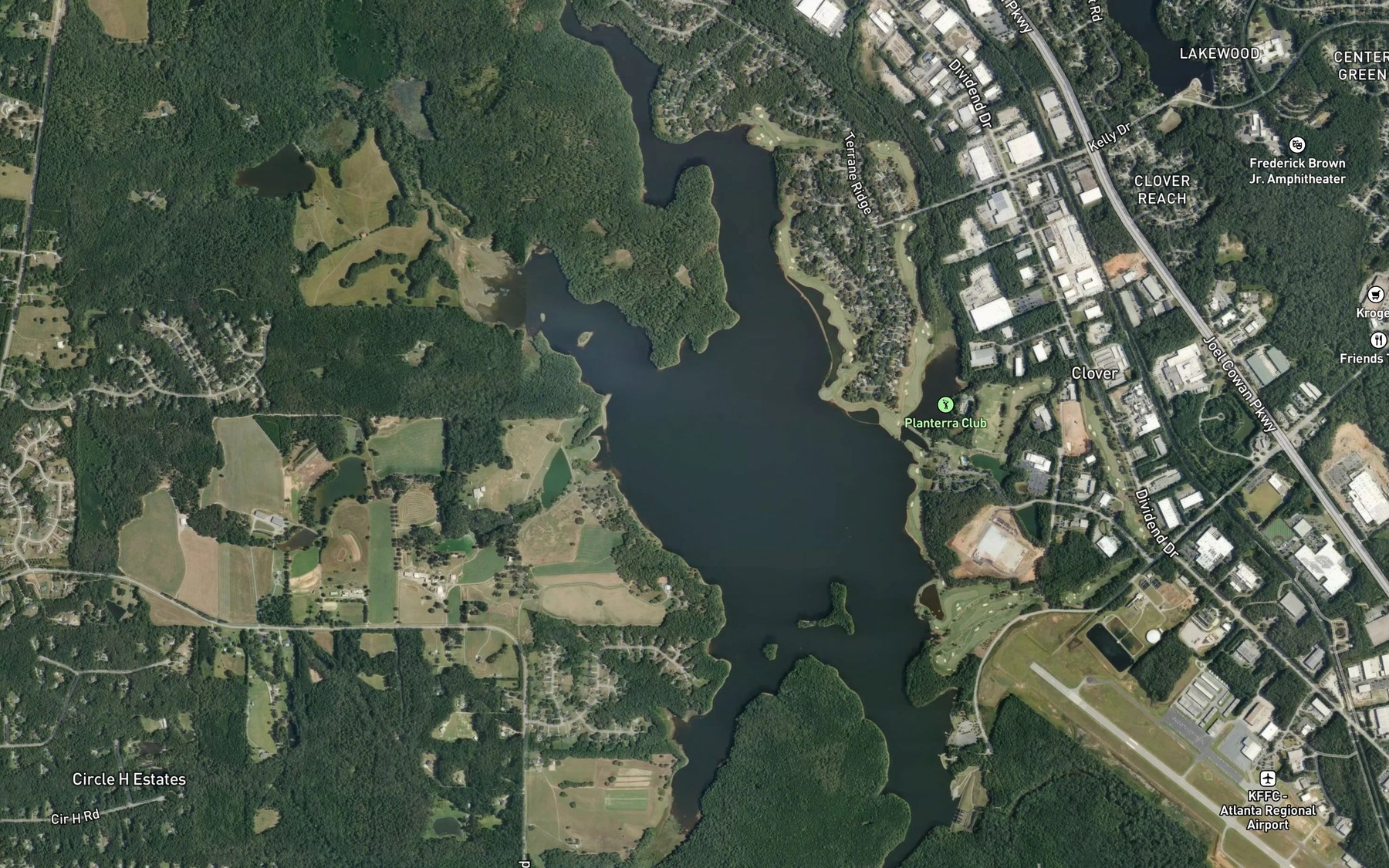 Satellite map of the Shoal Creek