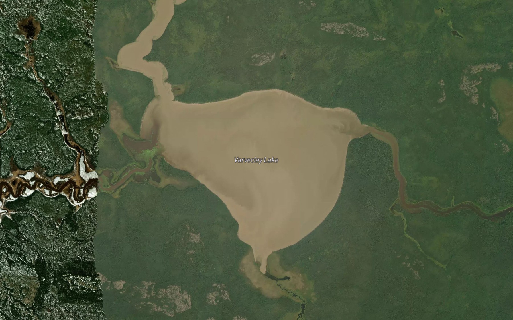 Satellite map of the Varveclay Lake