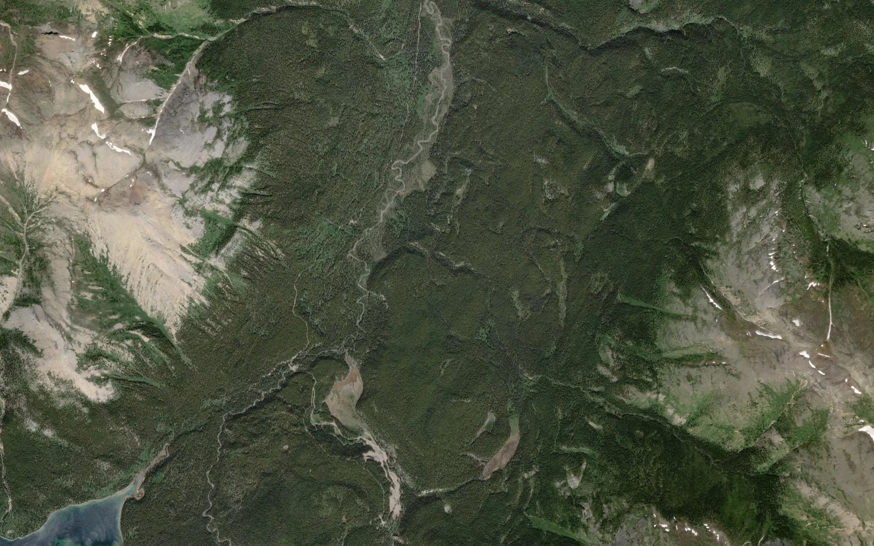 Satellite map of the Dennis Creek