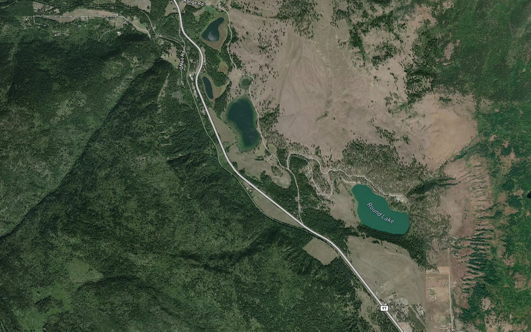 Satellite map of the Mann Creek