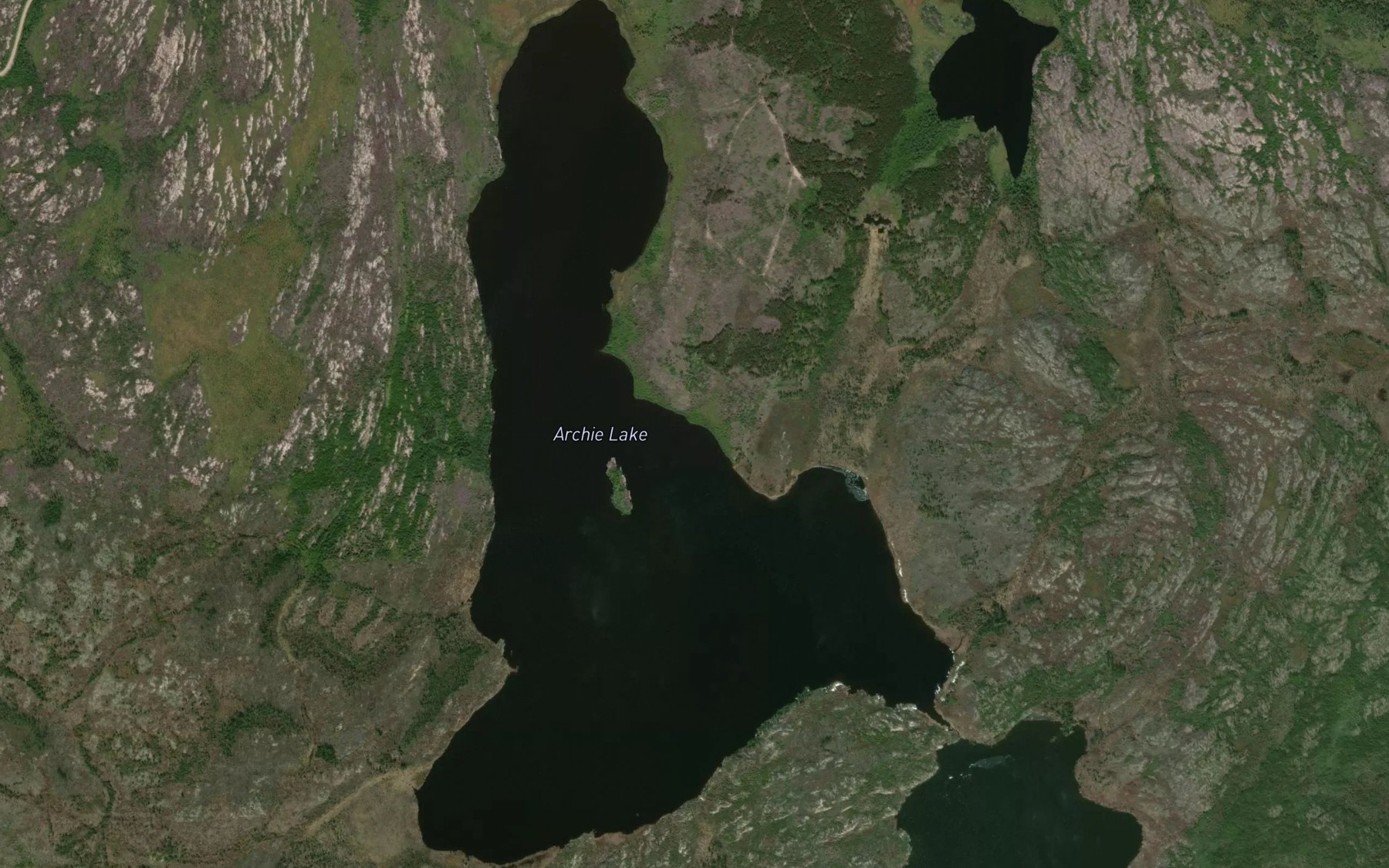 Satellite map of the Archie Lake