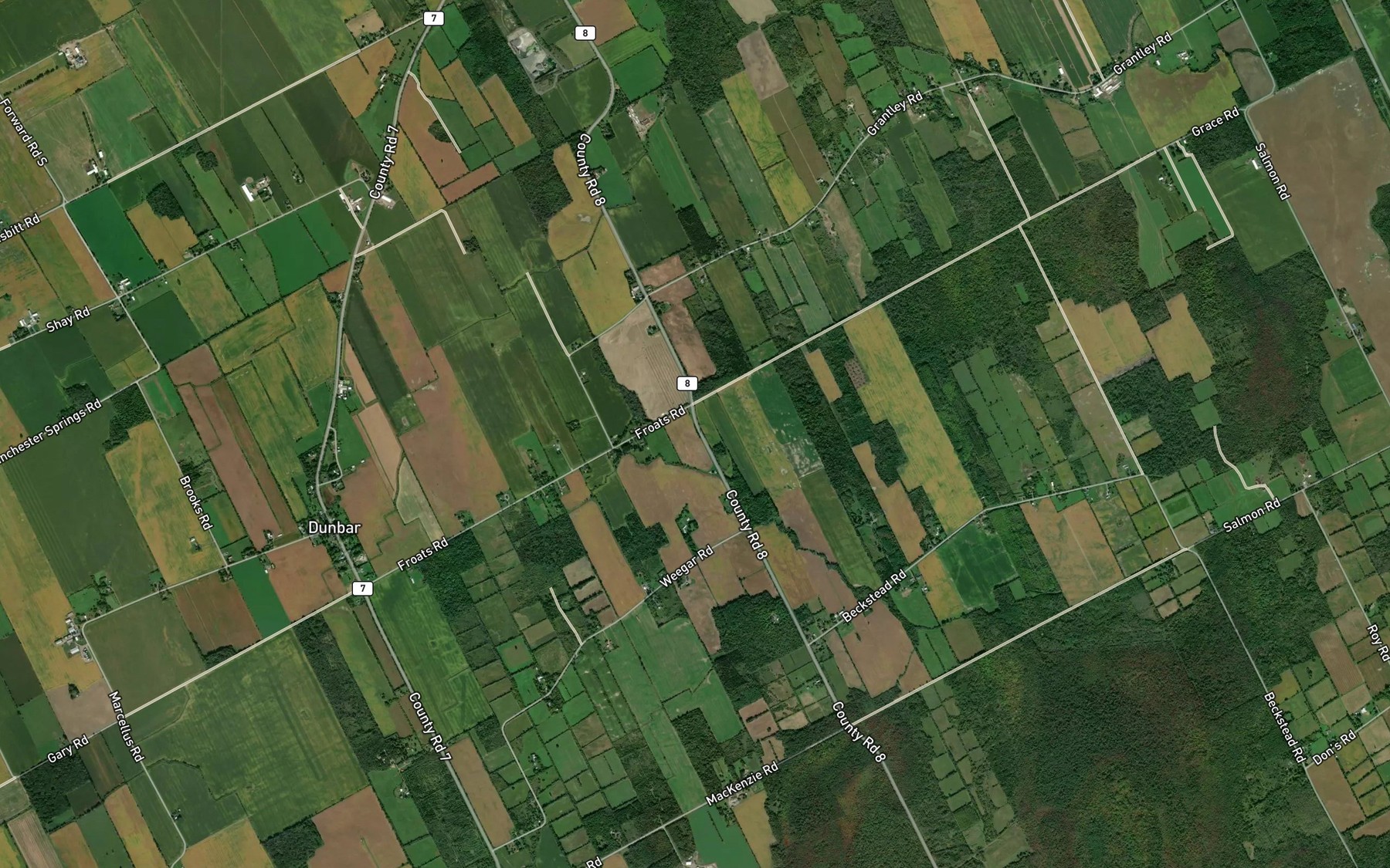 Satellite map of the Allison Drain