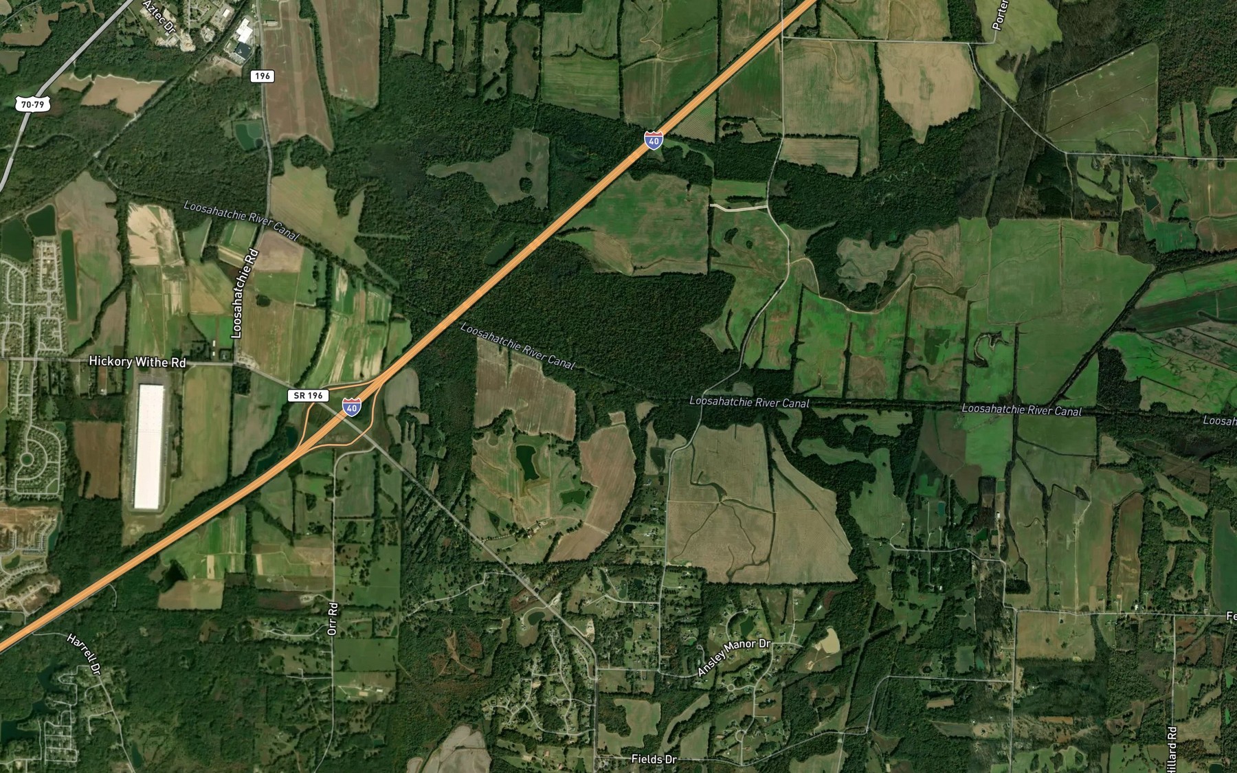 Satellite map of the Weber Branch